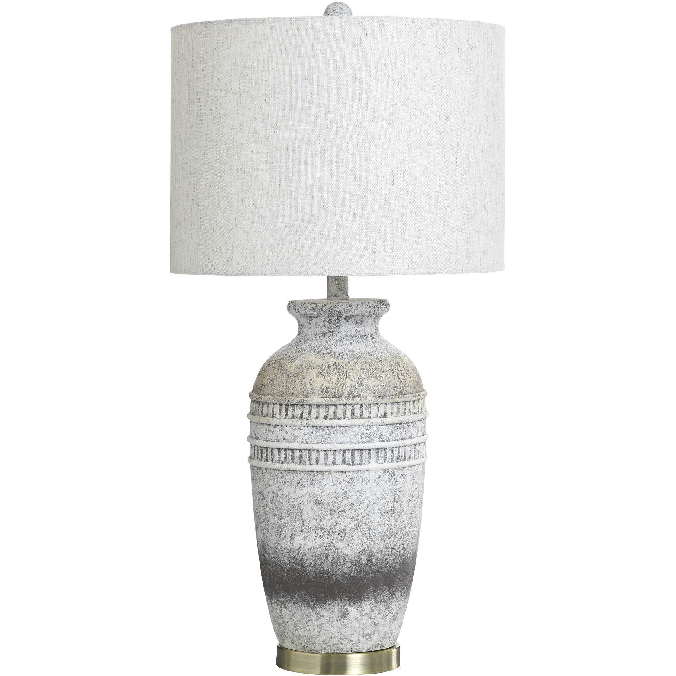 Frank 32 inch 100 watt Soyala Bronze and Light Oatmeal Table Lamp Portable Light