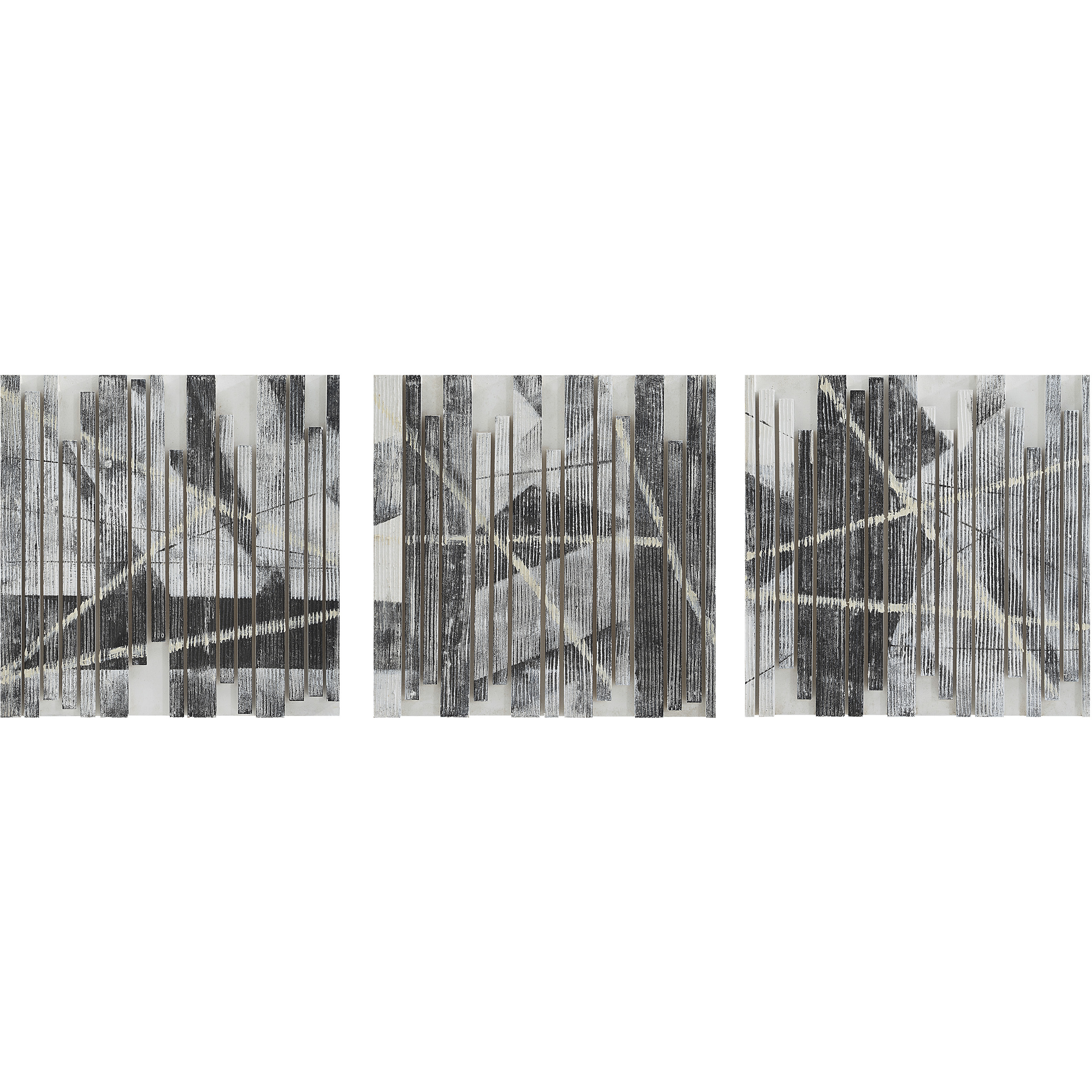 Lyon White and Blue and Black Wall Decor, Set of 3
