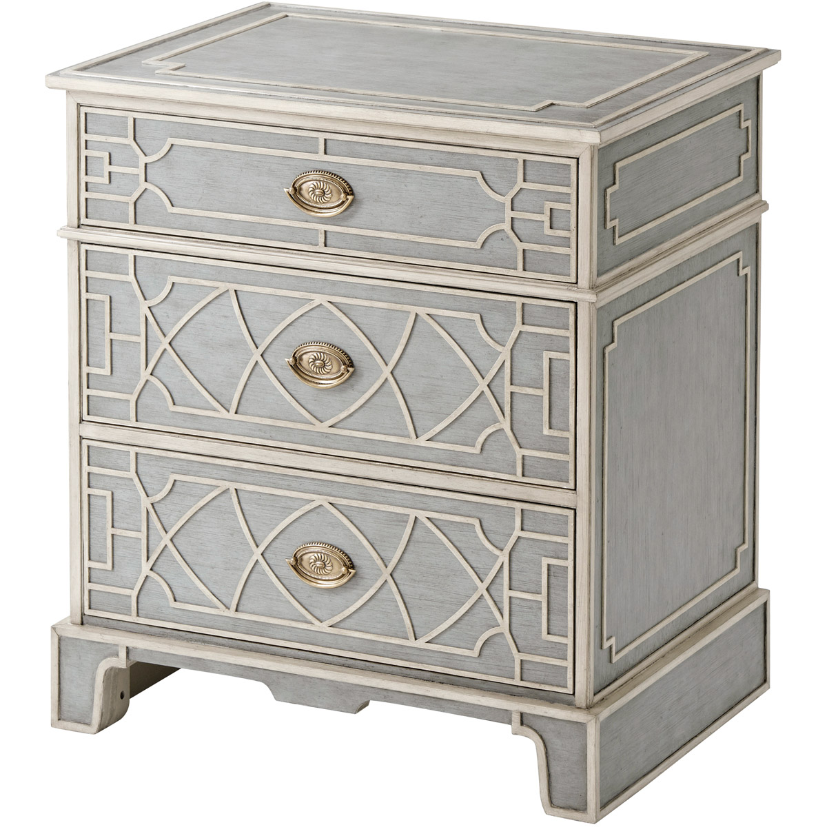 Theodore Alexander 30 X 27 inch Grey Limestone Painted Nightstand