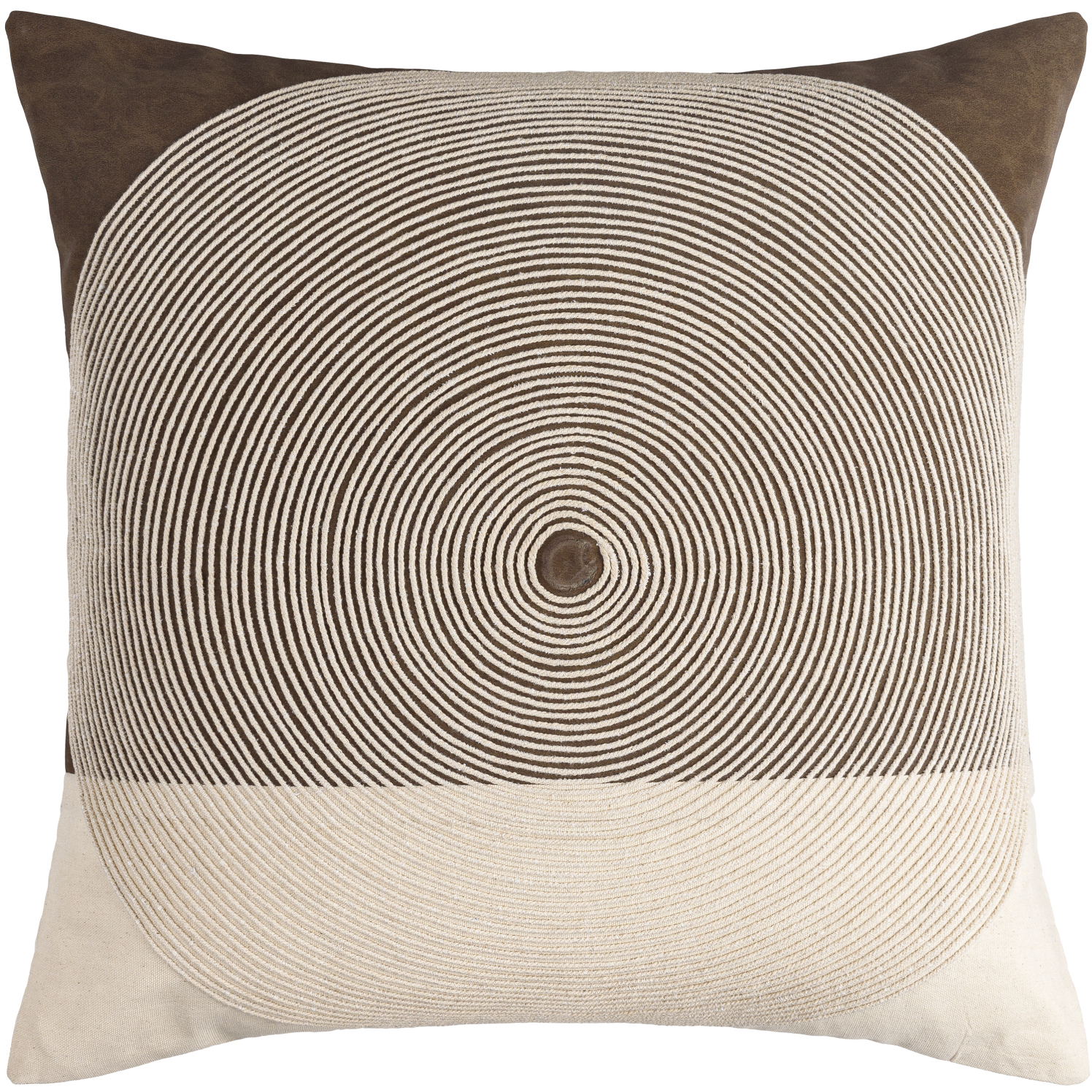 Eternity 18 X 18 inch Beige / Dark Brown Accent Pillow