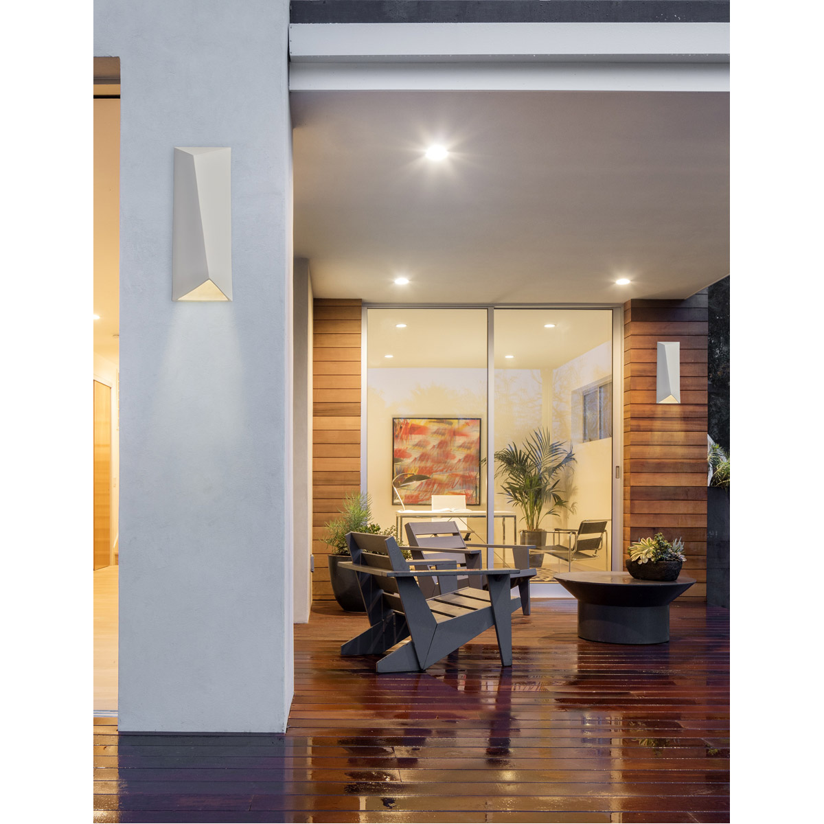 Ambiance LED 6 inch Rust Patina ADA Wall Sconce Wall Light, Closed Top Fixture, Diagonal