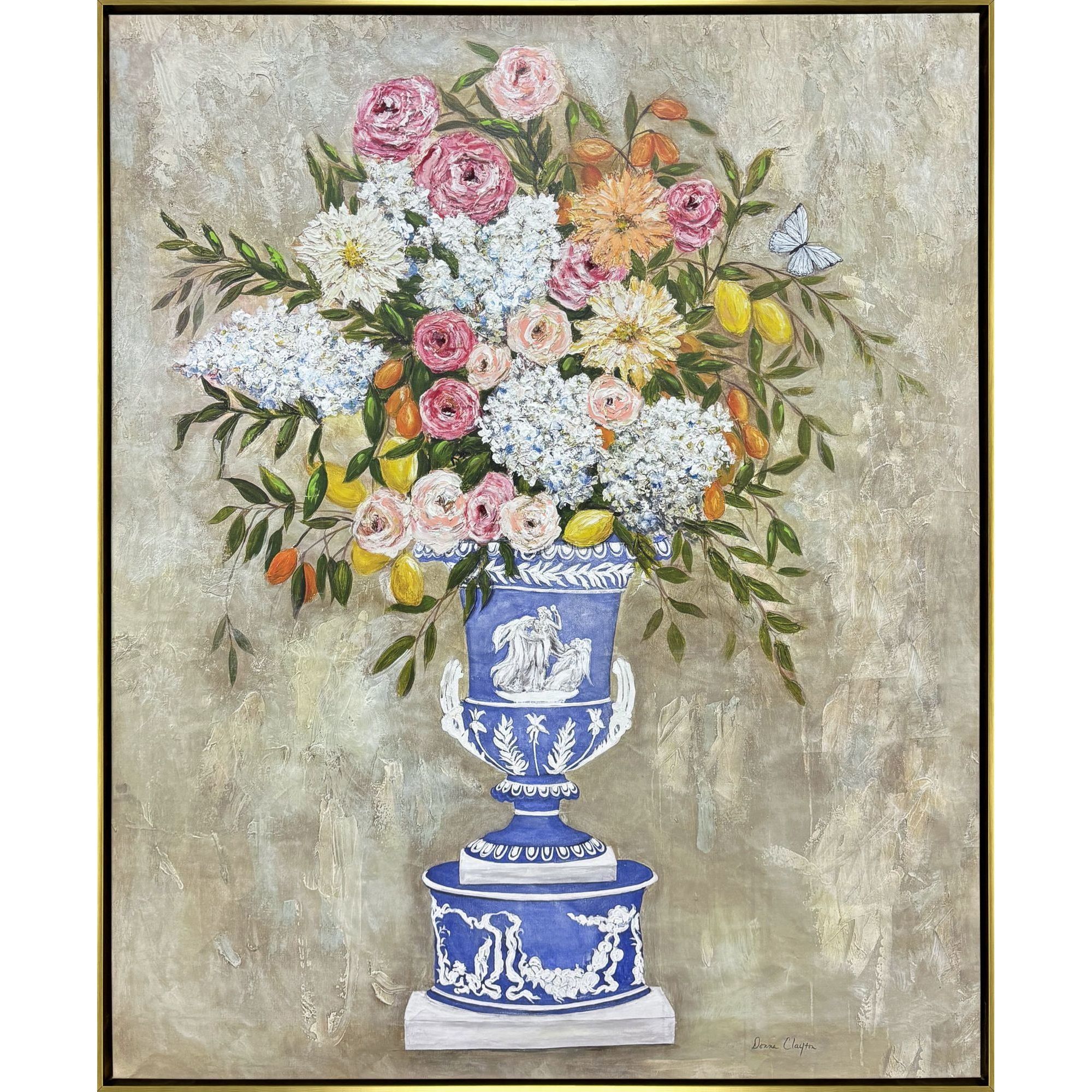 Arrangement in Blue Blue and Multi and Pink and Yellow Canvas, The Studio
