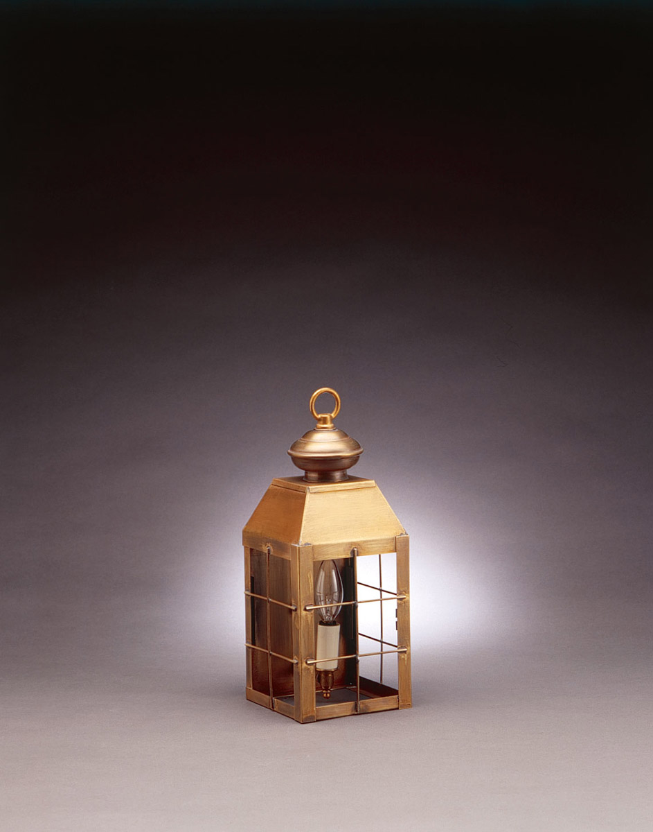 Woodcliffe 1 Light 13 inch Verdi Gris Outdoor Wall Lantern in Clear Glass