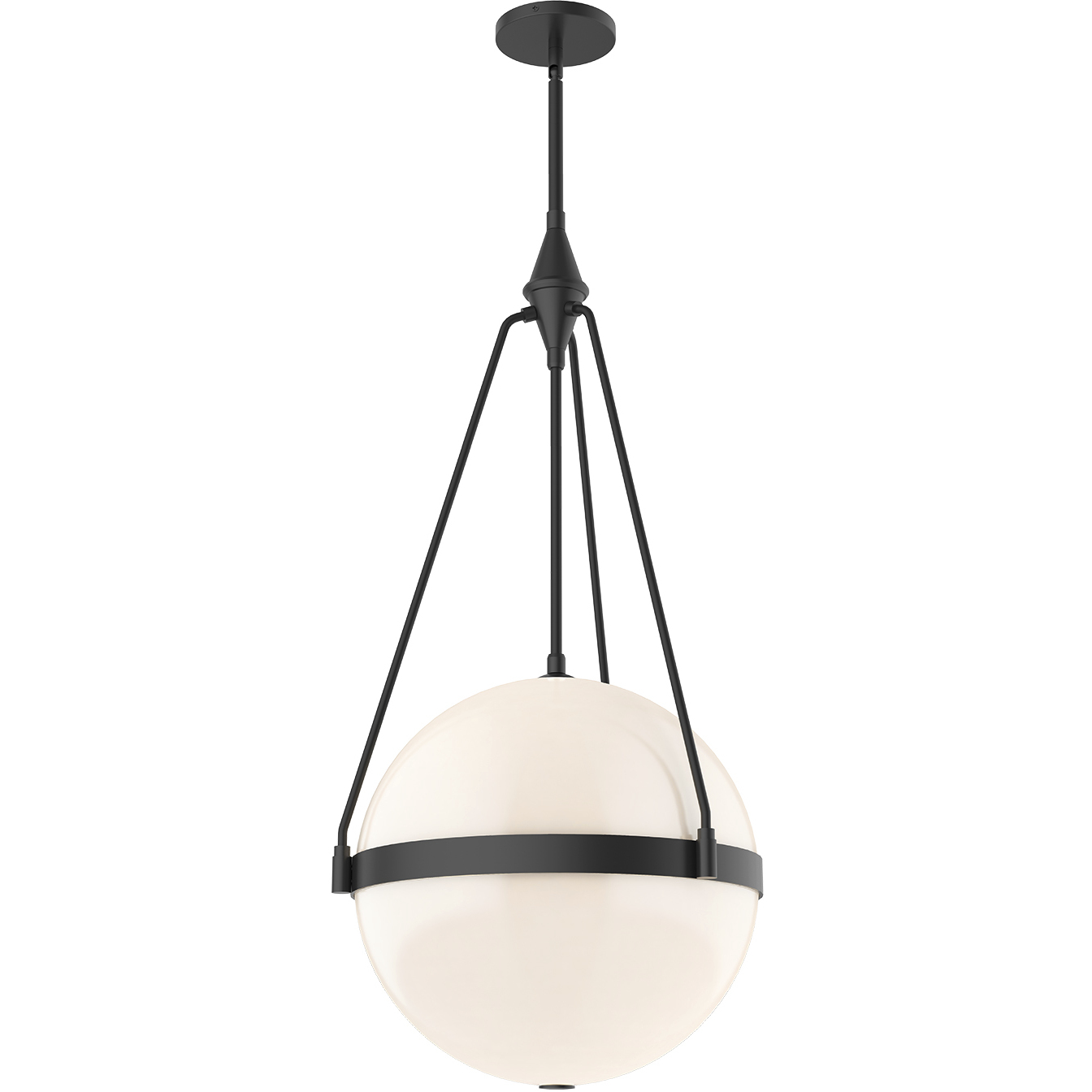 Alora Mood Harmony 4 Light 17.5 inch Matte Black Pendant Ceiling Light in Glossy Opal Glass