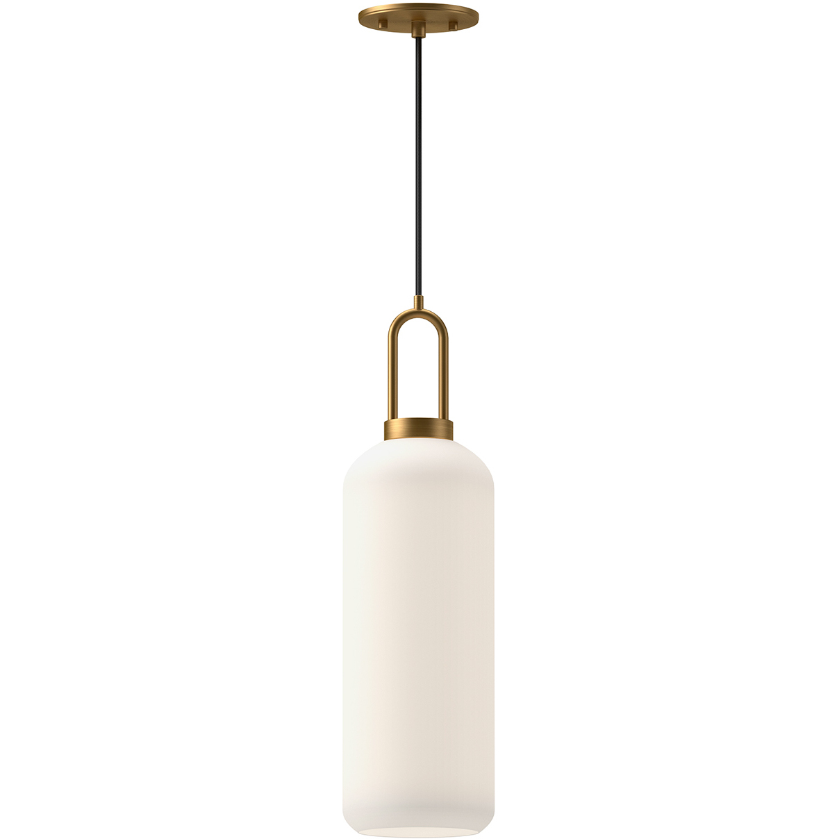 Alora Mood Soji 1 Light 6 inch Aged Gold Pendant Ceiling Light in Matte Opal Glass