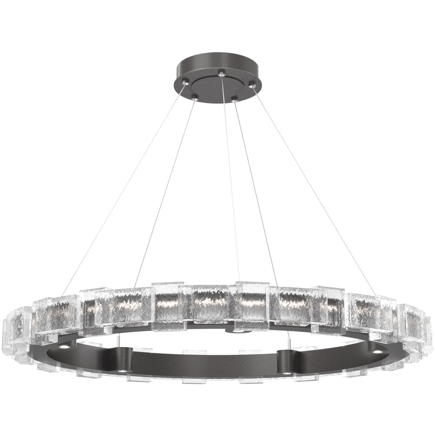 Tessera LED Graphite Chandelier Ceiling Light, Ring