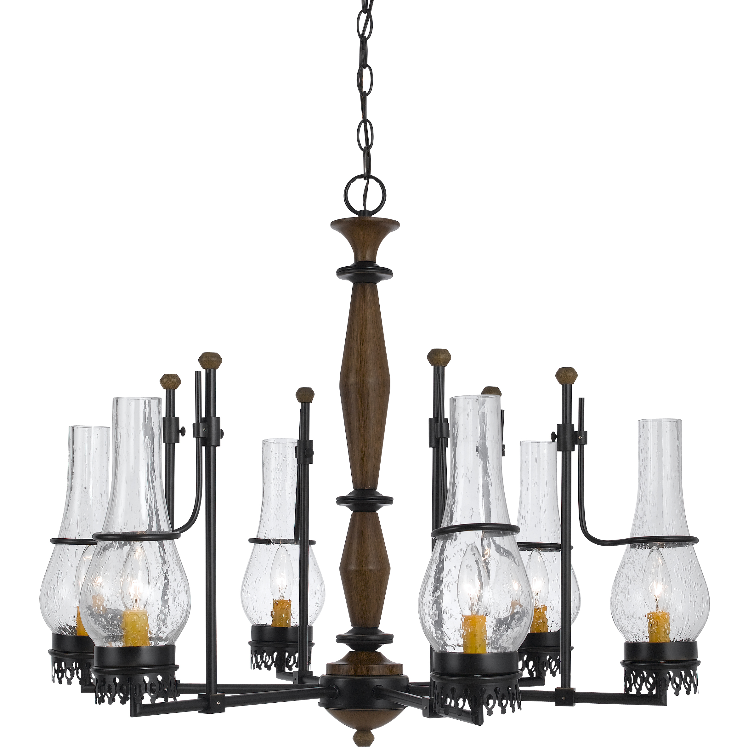 Trenton 6 Light 30 inch Metal and Wood Chandelier Ceiling Light