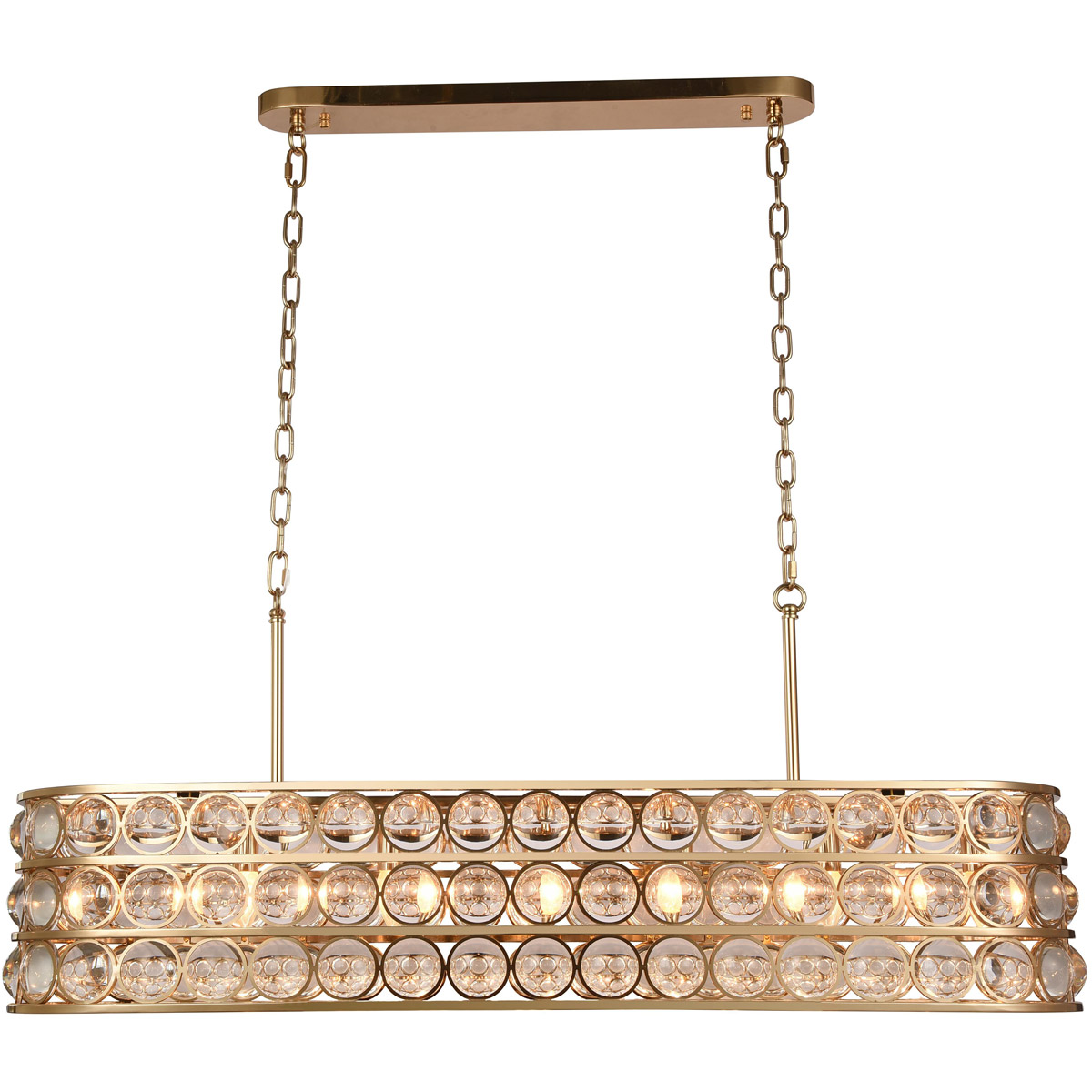 Canada 7 Light 12 inch Oval Gold Chandelier Ceiling Light