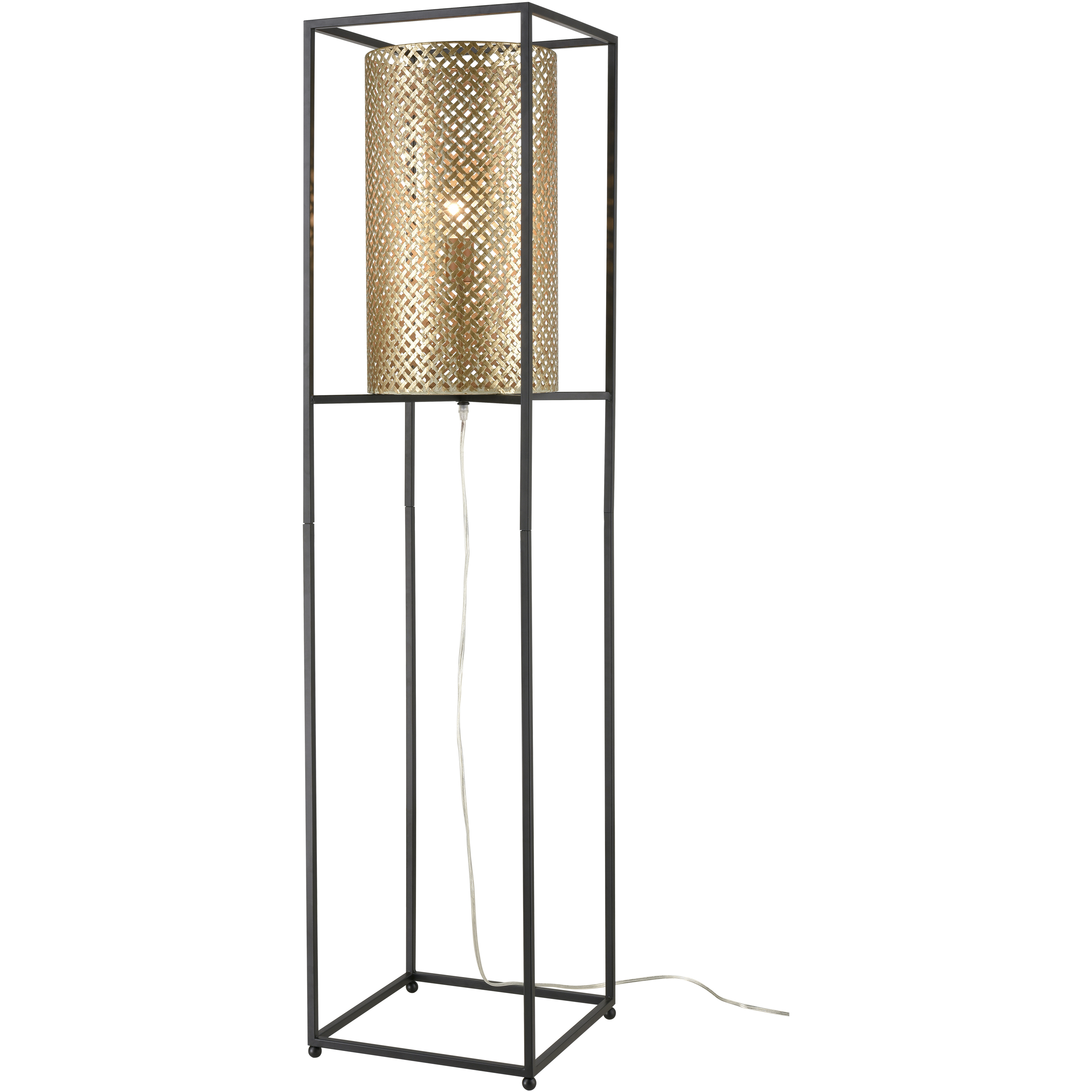 Gavia 60 inch 100 watt Antique Gold with Black Floor Lamp Portable Light