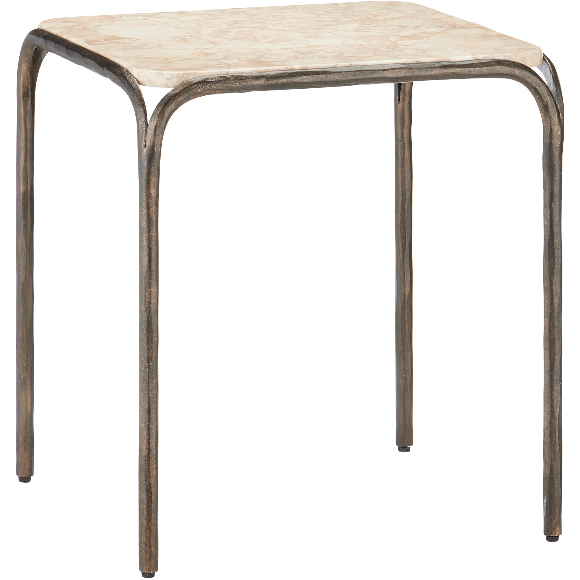 Crema 20.5 X 18 inch Natural and Bronze Side Table