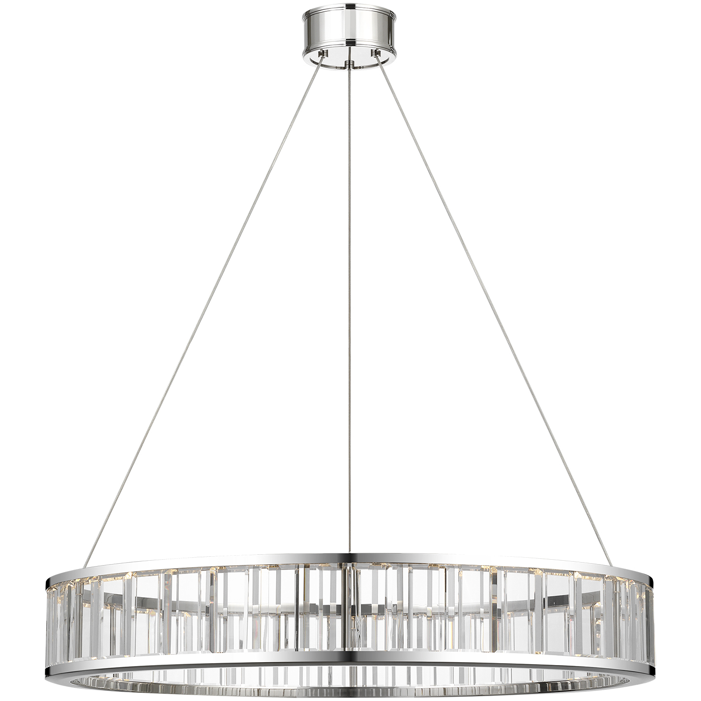 Chapman & Myers Iterna LED 30 inch Polished Nickel Ring Chandelier Ceiling Light in Crystal