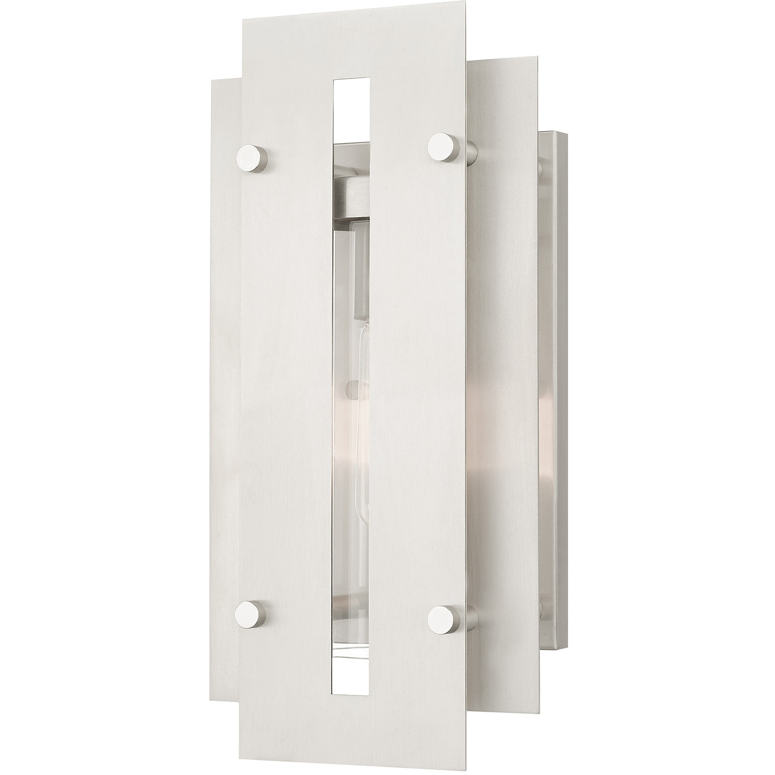 Utrecht 1 Light 14 inch Brushed Nickel Medium Outdoor Wall Lantern in Brushed Nickel Accents