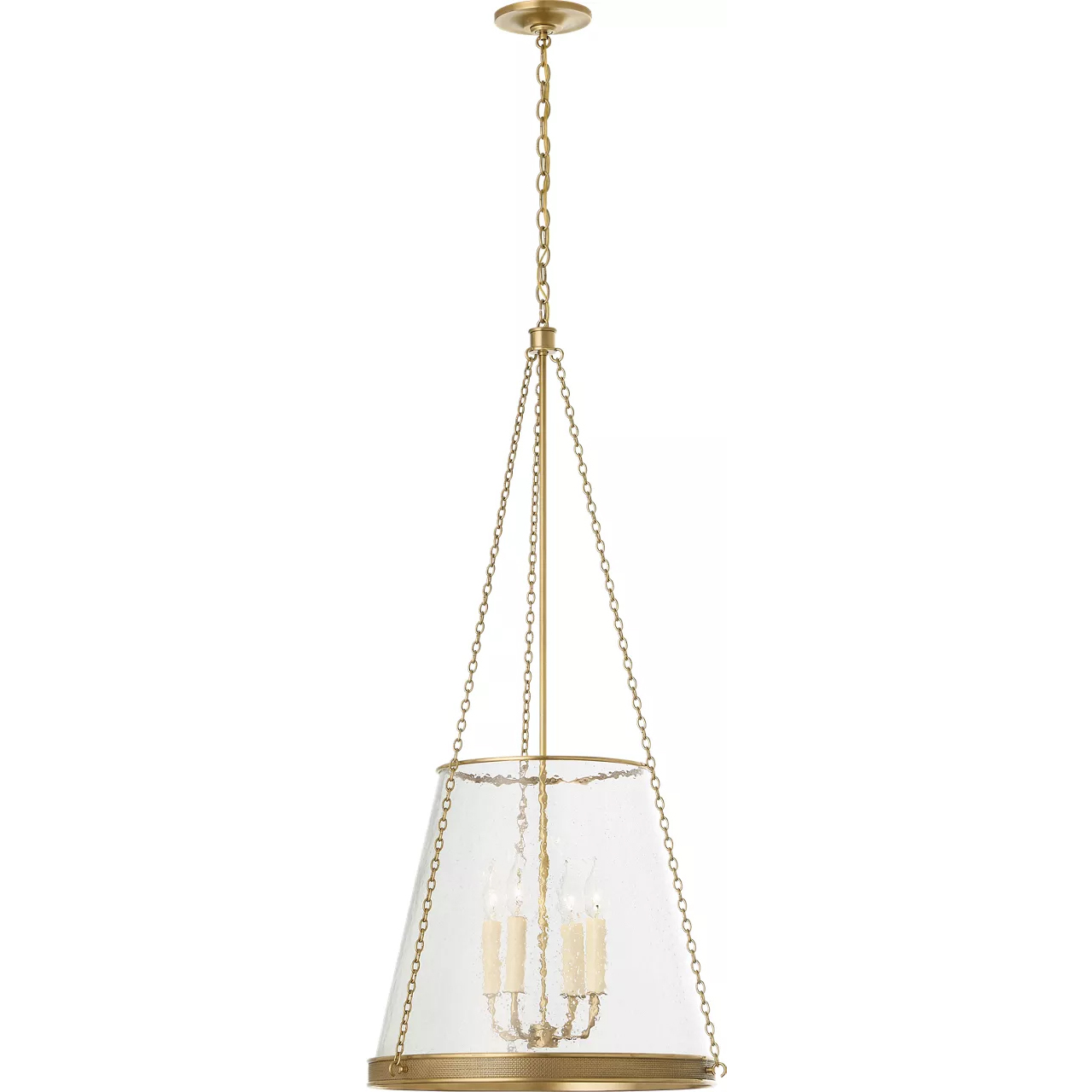 Marie Flanigan Reese LED 18 inch Soft Brass Pendant Ceiling Light in Clear Glass