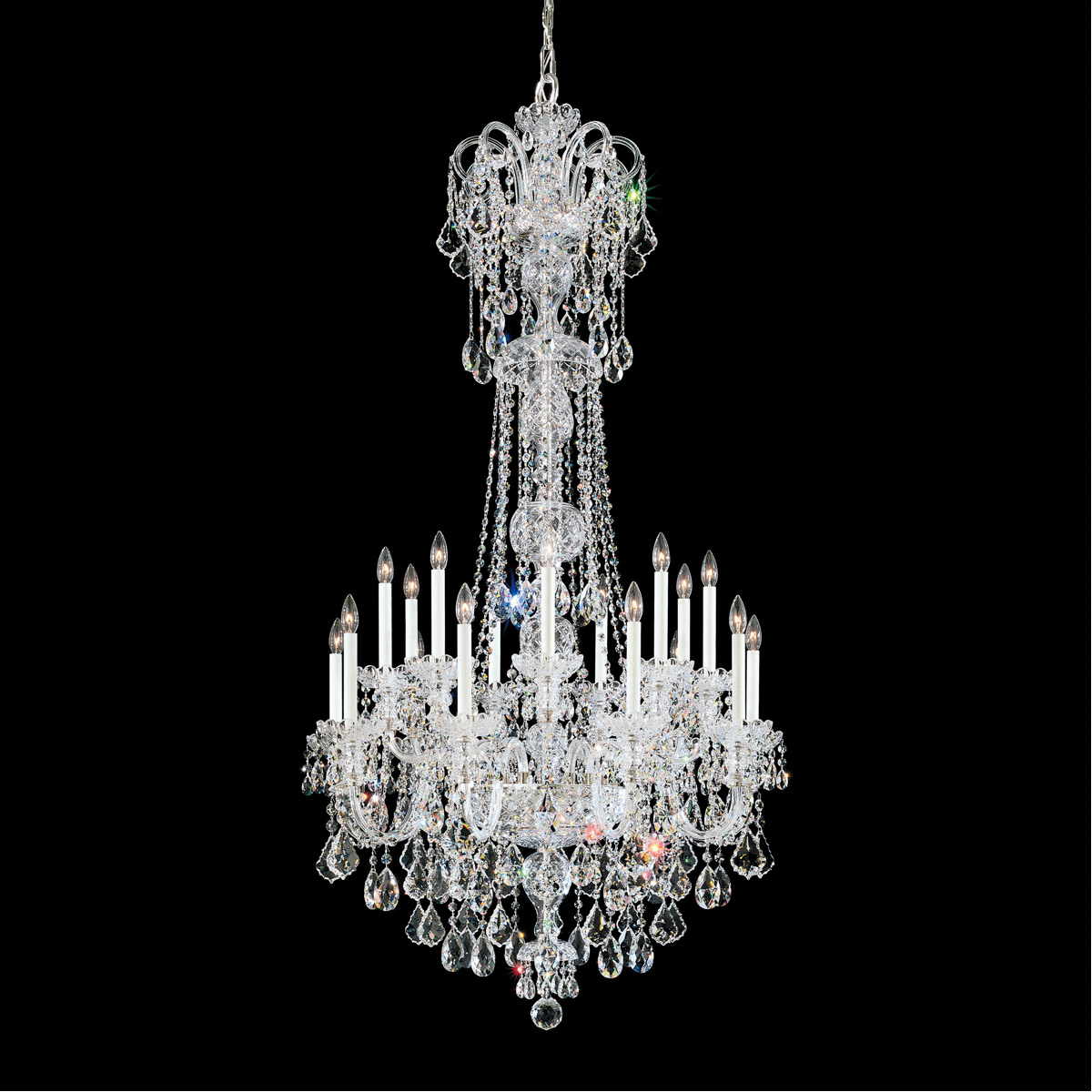 Olde World 23 Light Polished Silver Chandelier Ceiling Light in Radiance