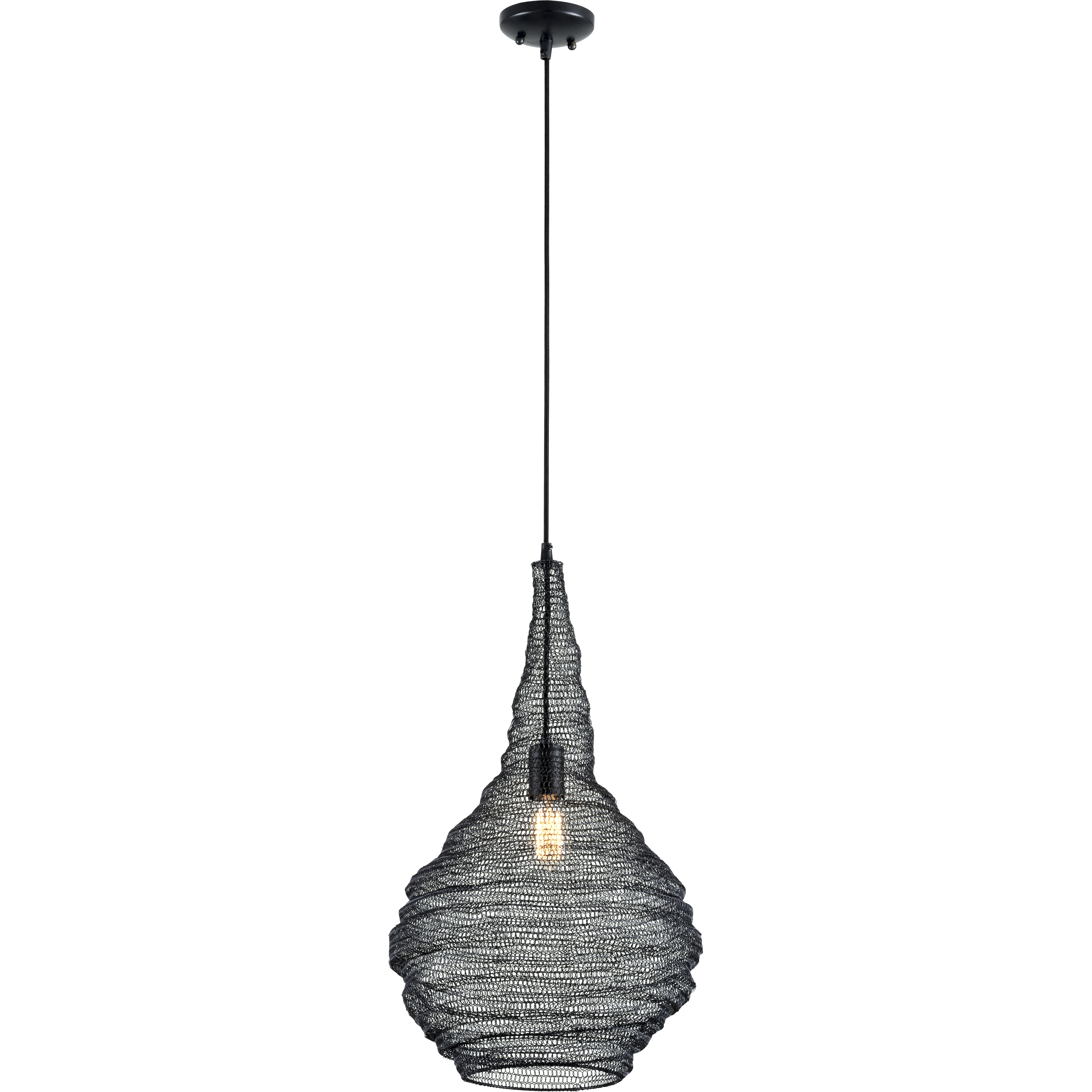 Wabi Sabi 1 Light 16 inch Soft Black Pendant Ceiling Light