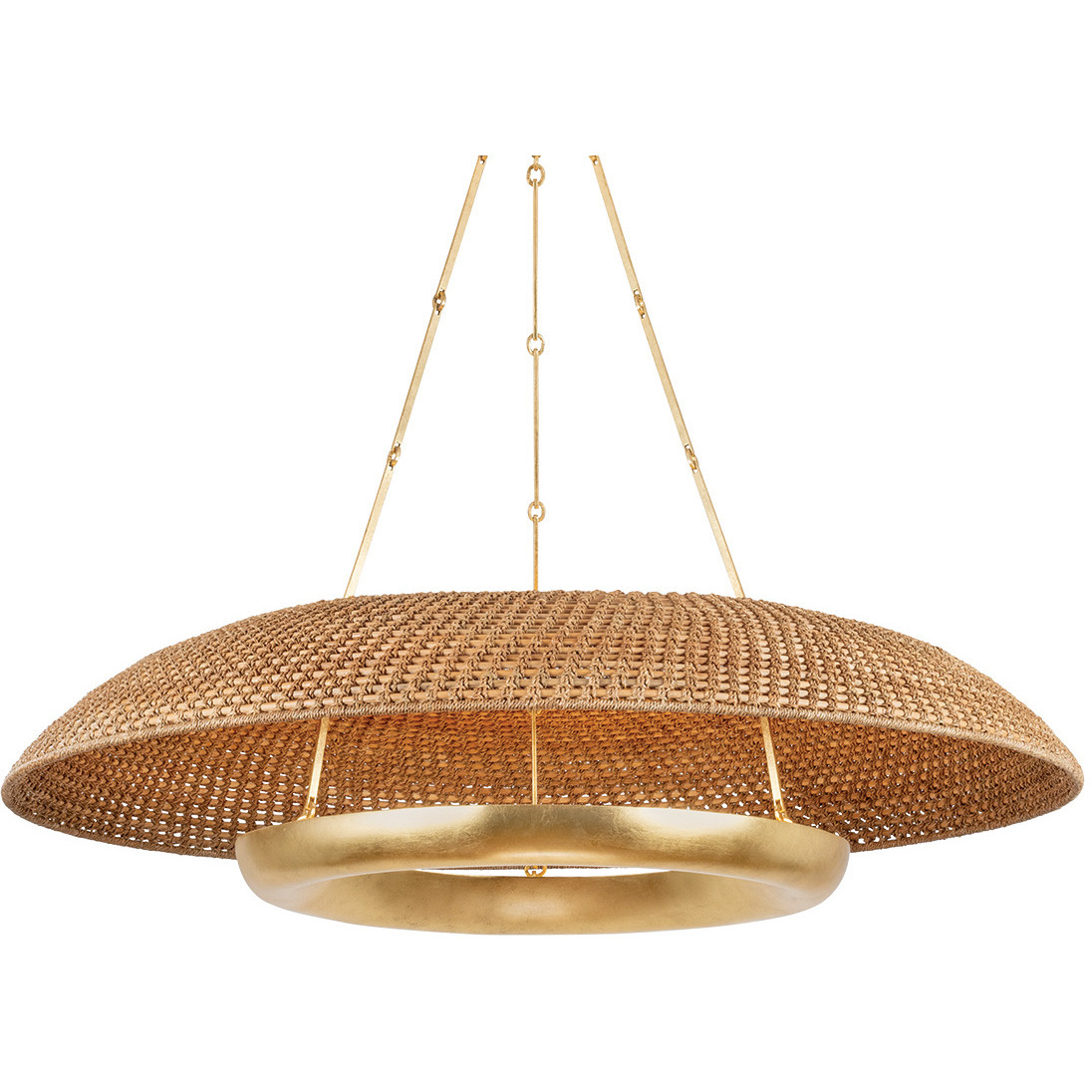 Oaklyn LED 48 inch Vintage Gold Leaf Chandelier Ceiling Light