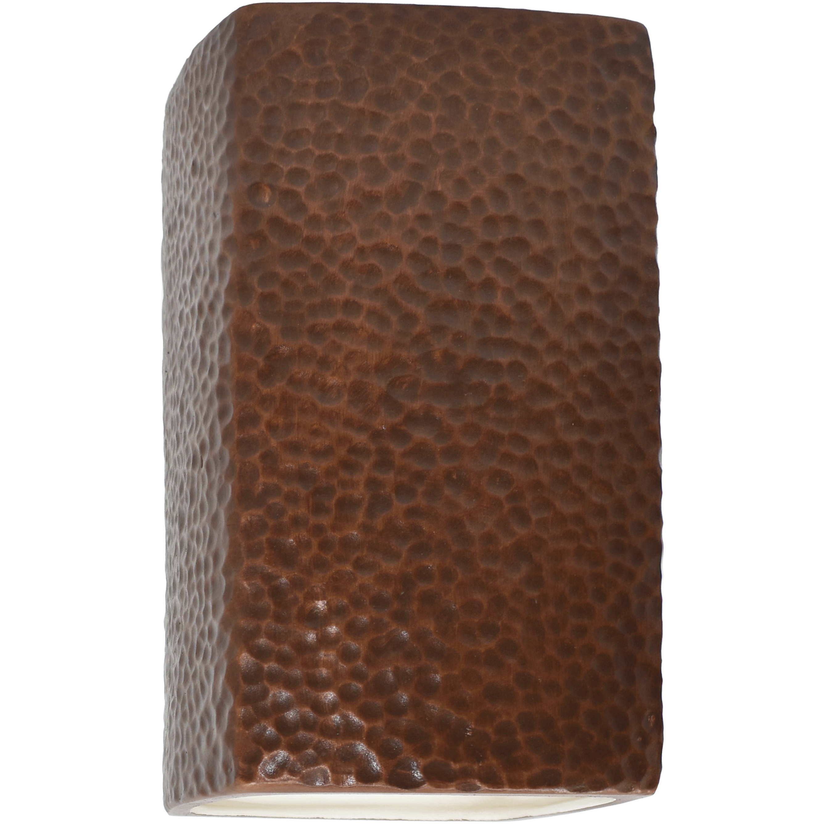 Ambiance Rectangle LED 7.25 inch Hammered Copper Wall Sconce Wall Light, Large