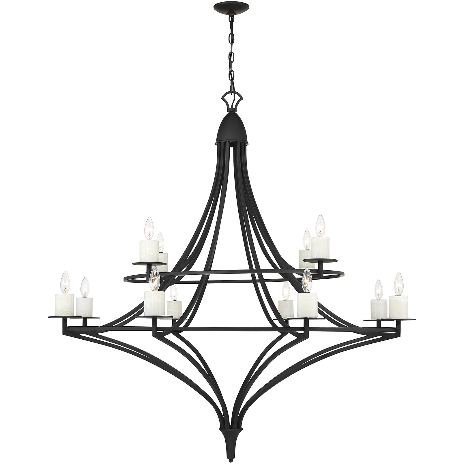 Director 12 Light 50 inch Matte Black Chandelier Ceiling Light