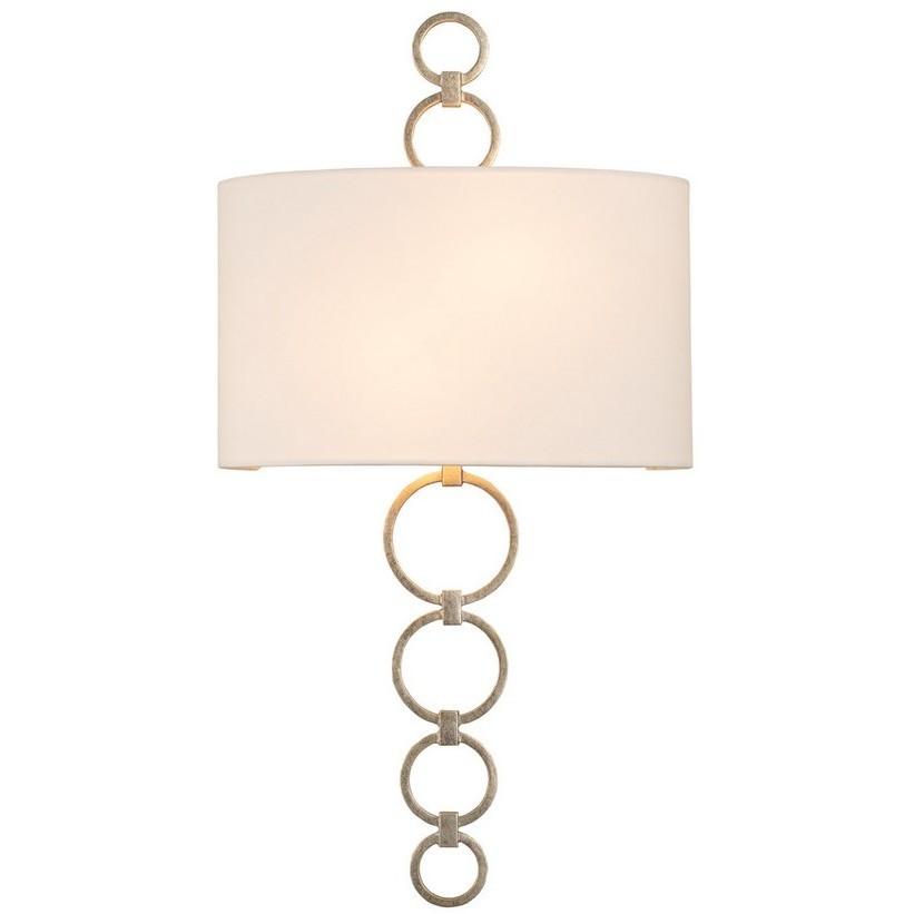 Carlyle Wall Sconce Wall Light in Champagne Silver Leaf, Off White