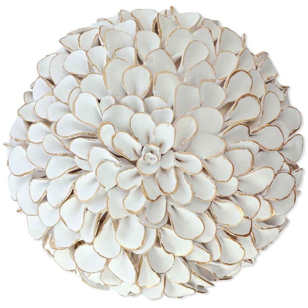 Wall Art White Button Flower, II