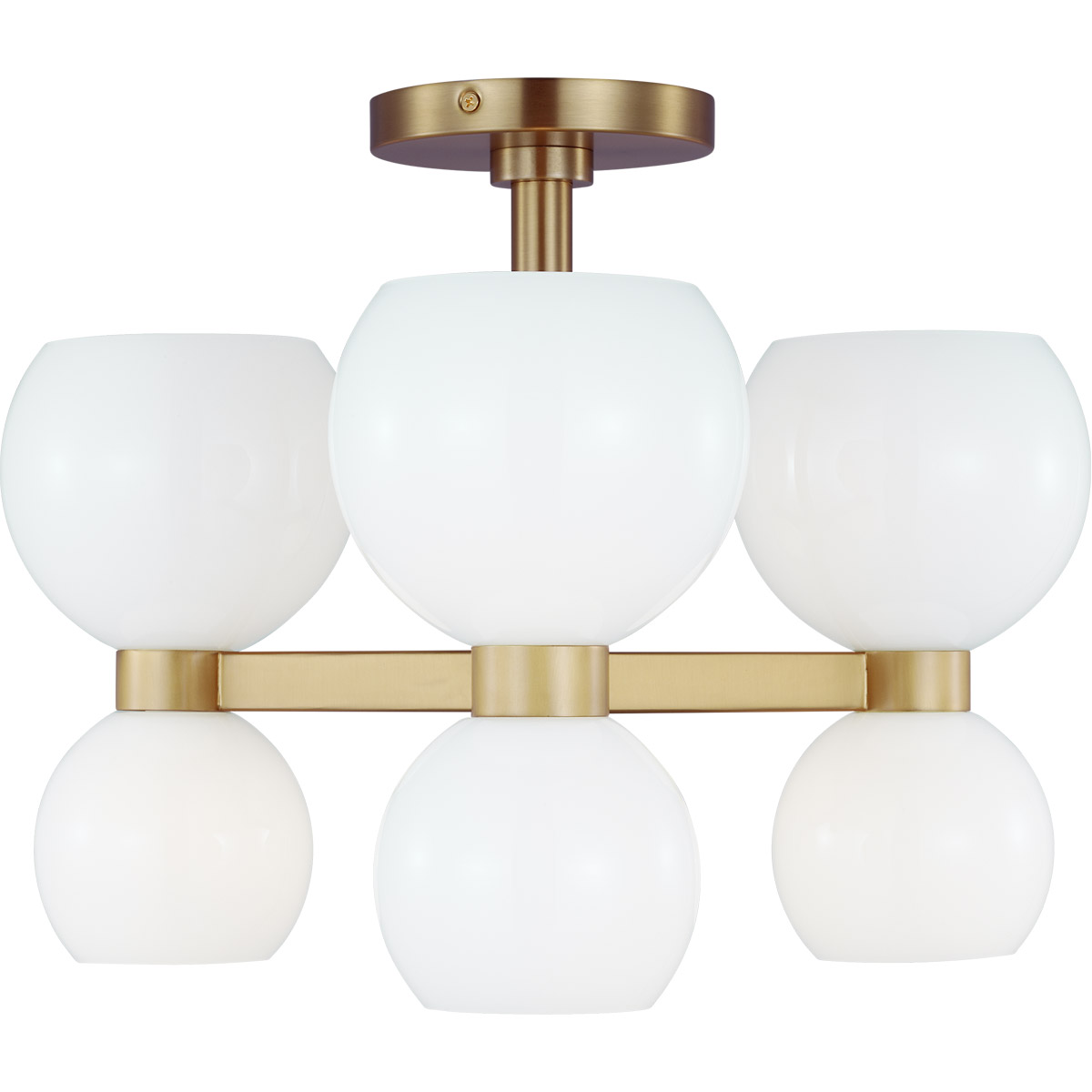 kate spade new york Londyn 6 Light 20 inch Burnished Brass with Milk White Glass Semi-Flush Mount Ceiling Light