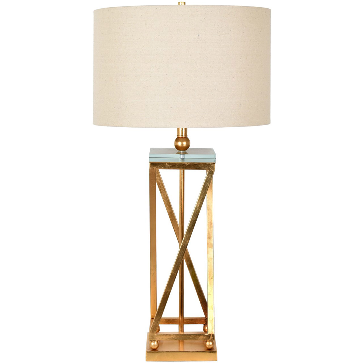 Aria 35 inch 150 watt Gold Leaf and Clear Table Lamp Portable Light