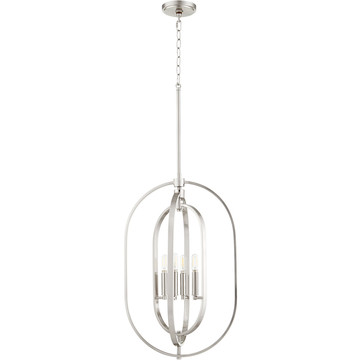 Ovate 4 Light 16 inch Satin Nickel Pendant Ceiling Light