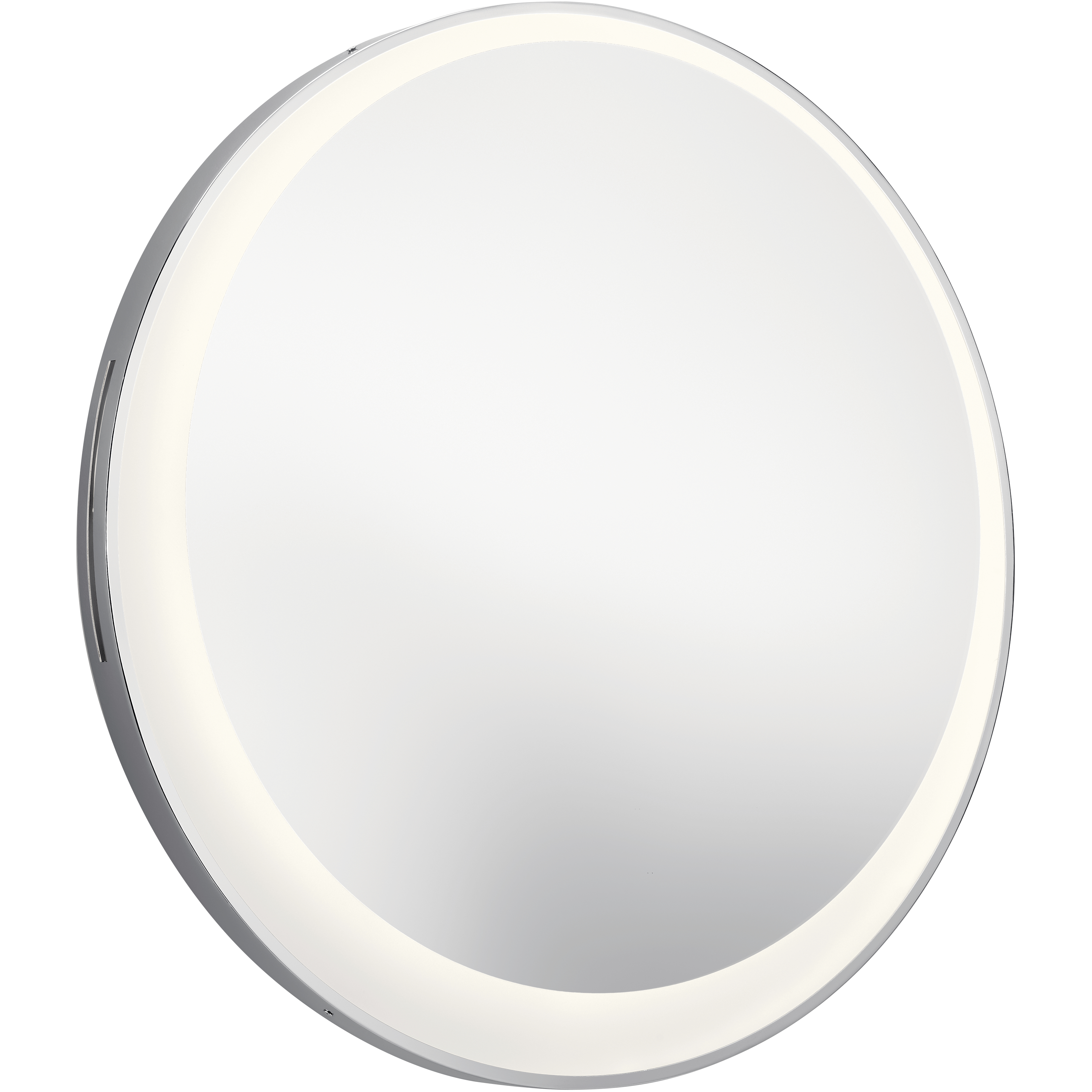 Optice 30 X 30 inch Chrome Wall Mirror, Offset Round