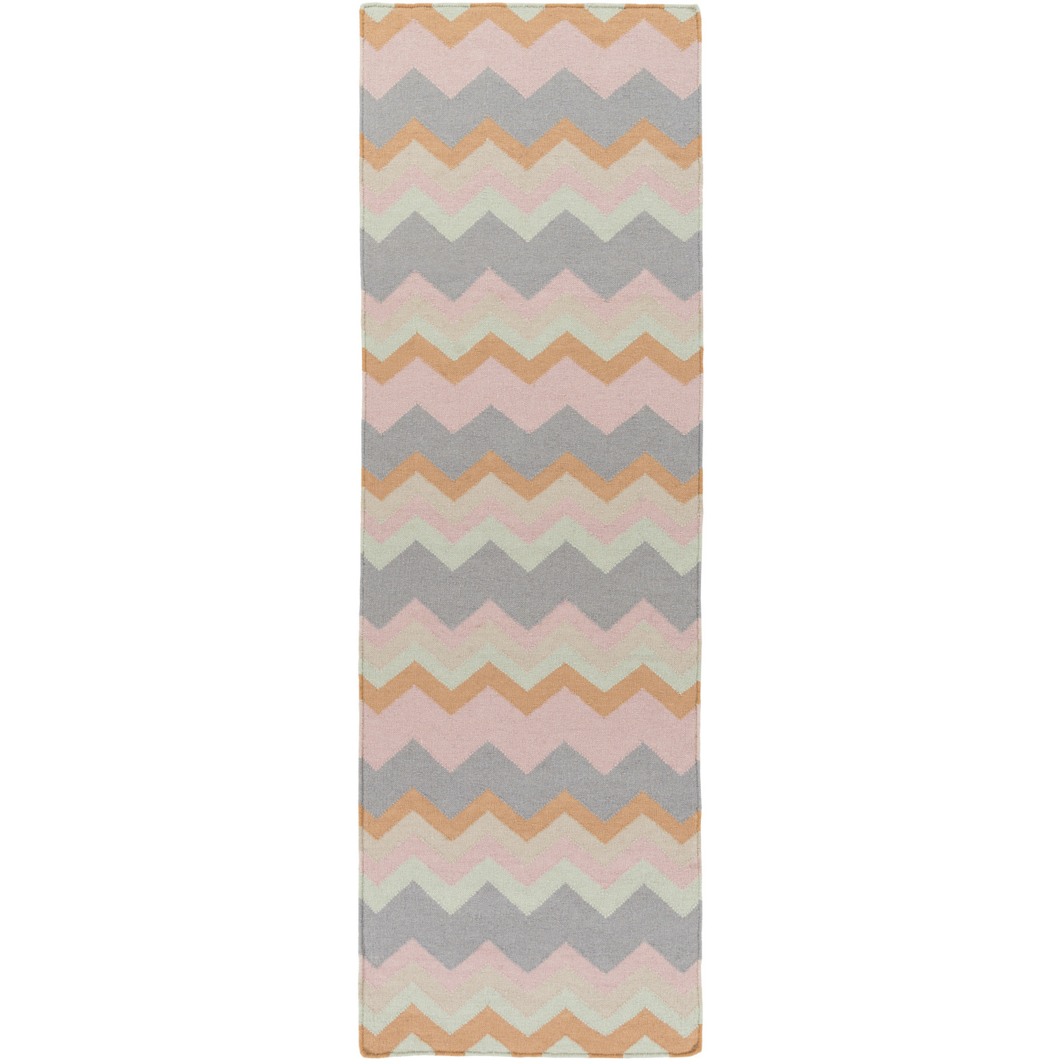 Frontier 96 X 30 inch Mauve/Brown/Medium Gray/Light Gray Handmade Rug