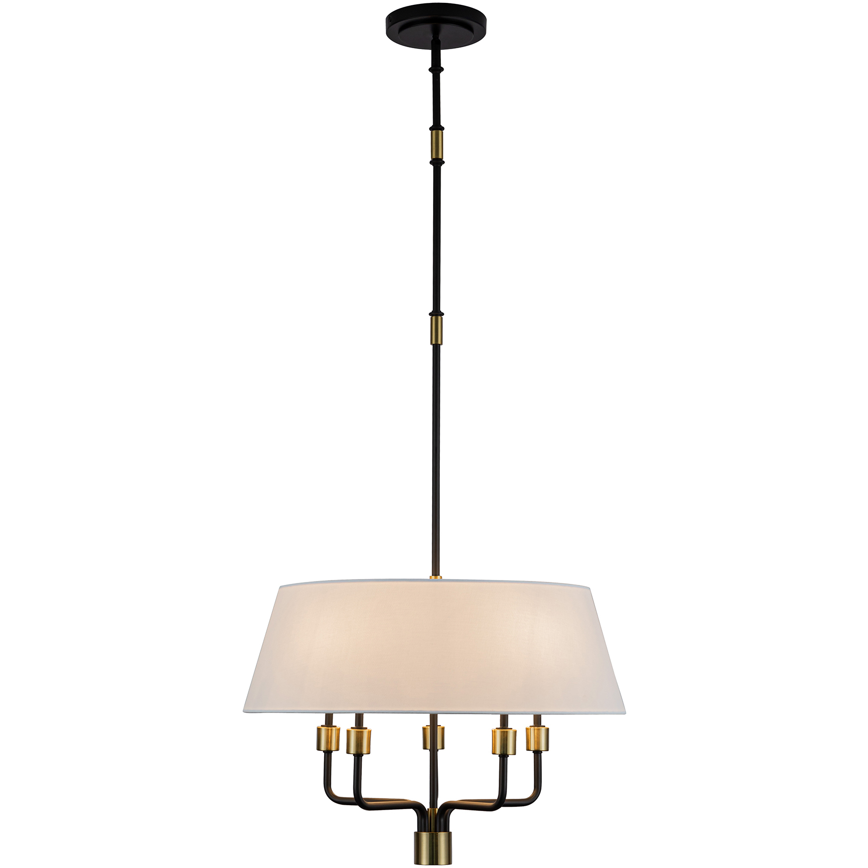 Providence 5 Light 24 inch Black and Brushed Brass Pendant Ceiling Light