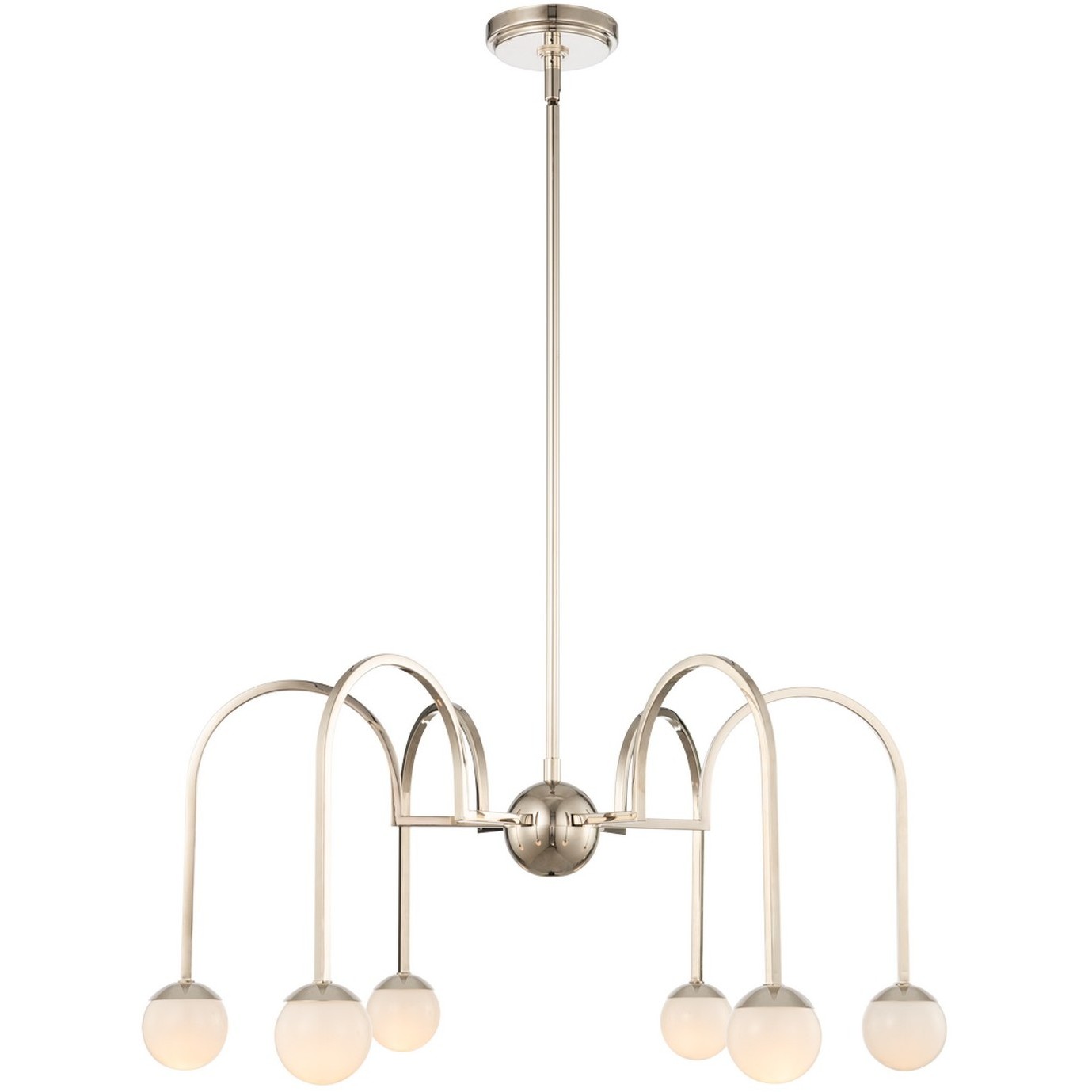 Bistro 6 Light 28 inch Polished Nickel Chandelier Ceiling Light