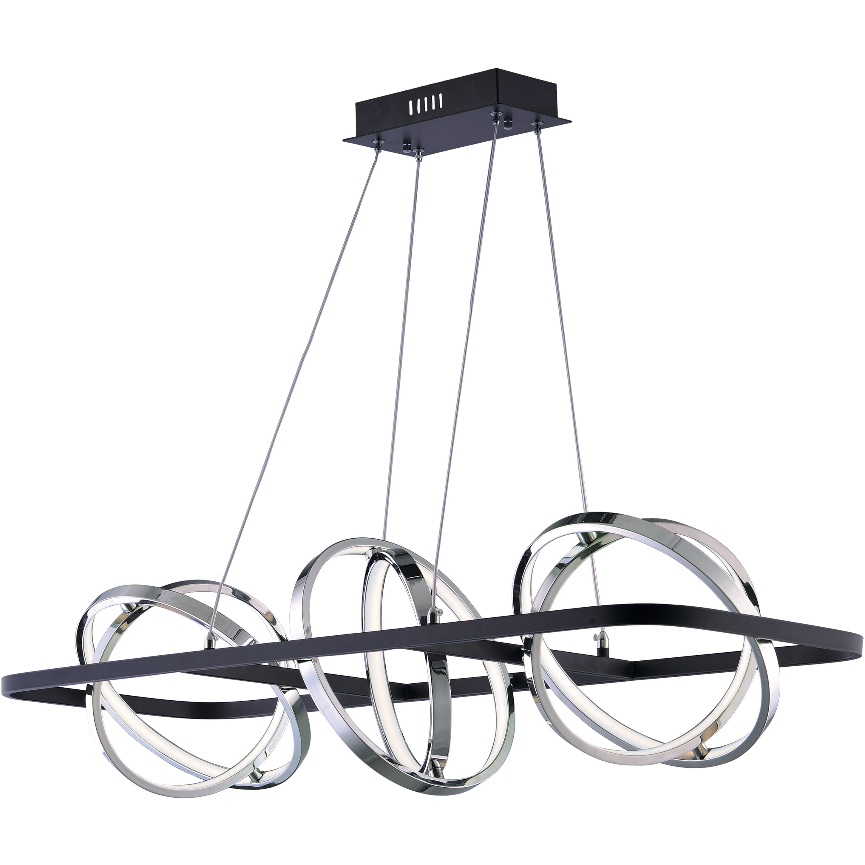 Gyro II LED 40.5 inch Black and Polished Chrome Linear Pendant Ceiling Light