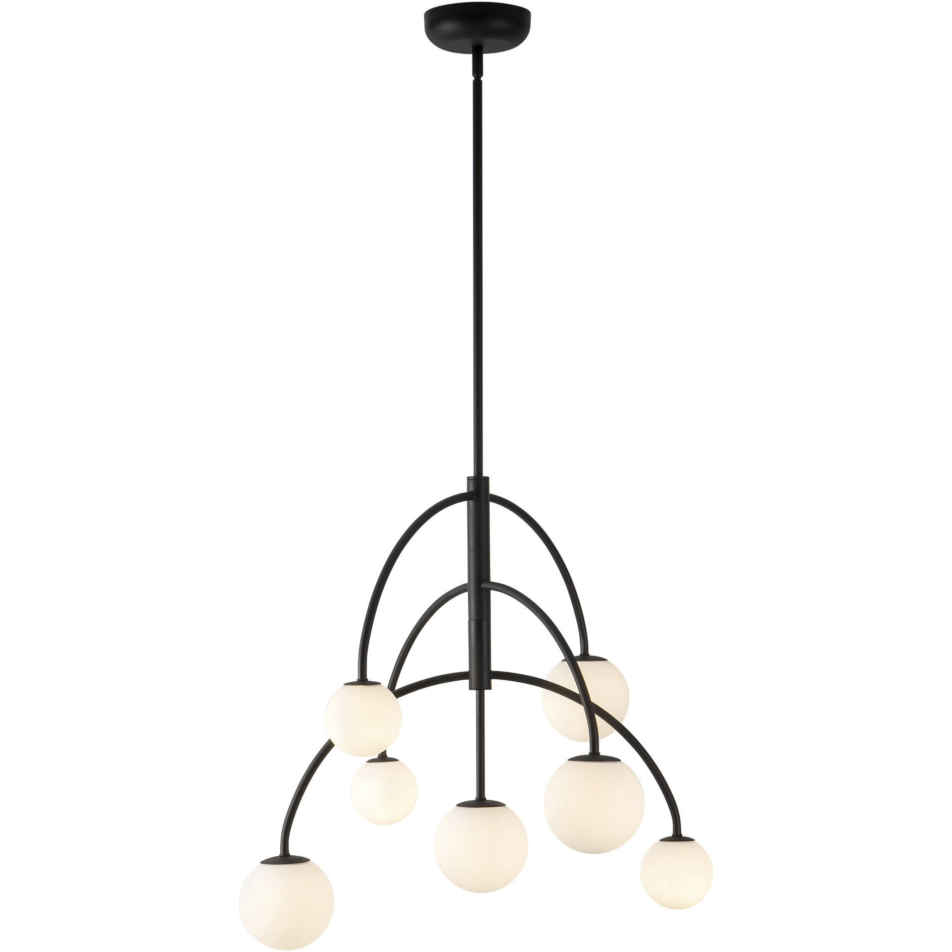 Alora Mood Fiona 7 Light 26.63 inch Matte Black Chandelier Ceiling Light