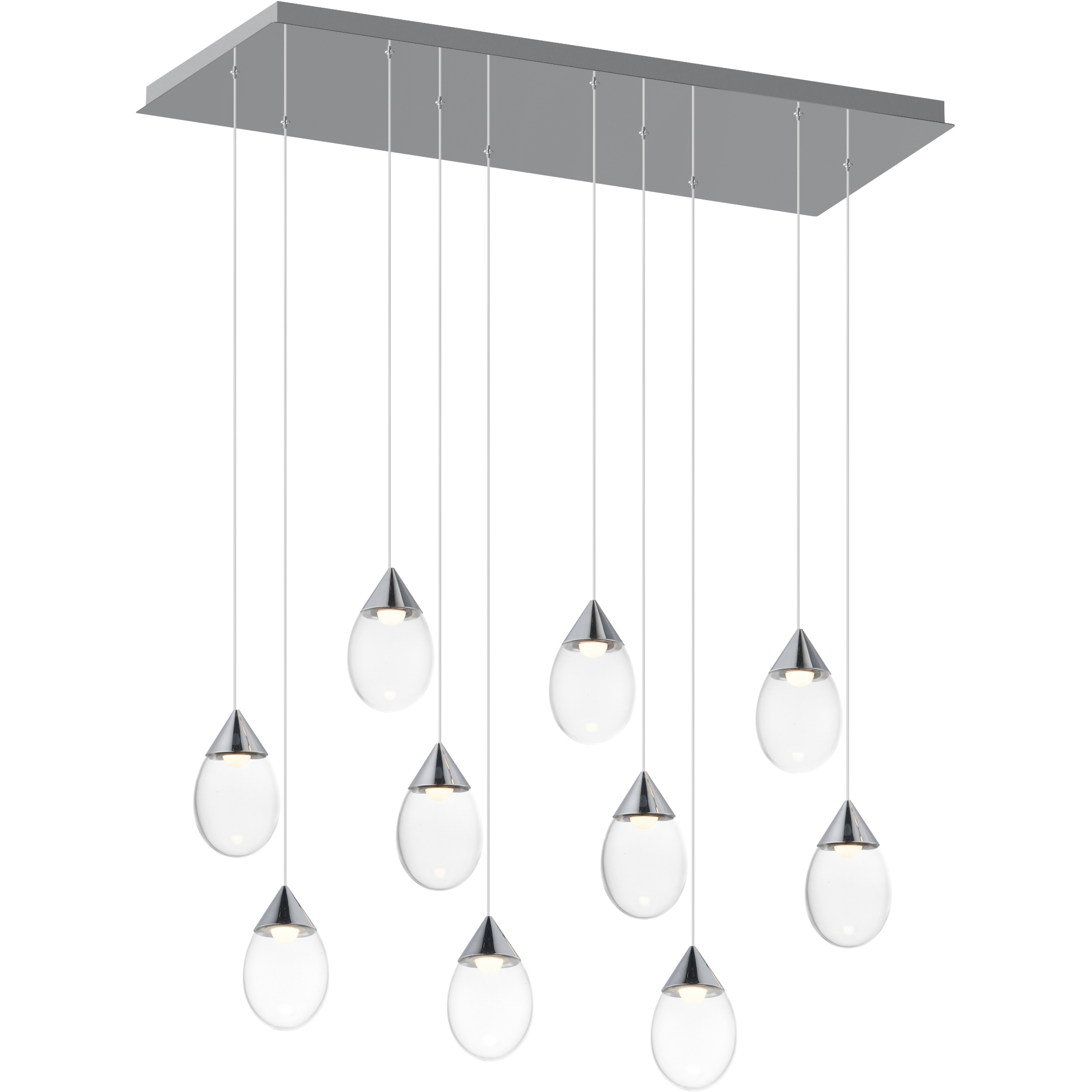 Dewdrop LED 30.5 inch Polished Chrome Linear Pendant Ceiling Light