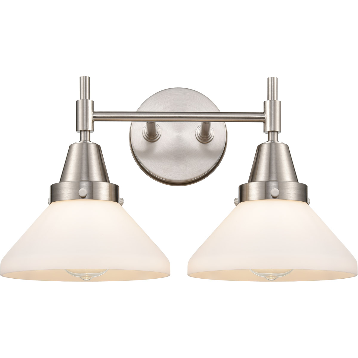 Caden LED 17 inch Satin Nickel Bath Vanity Light Wall Light in White Glass