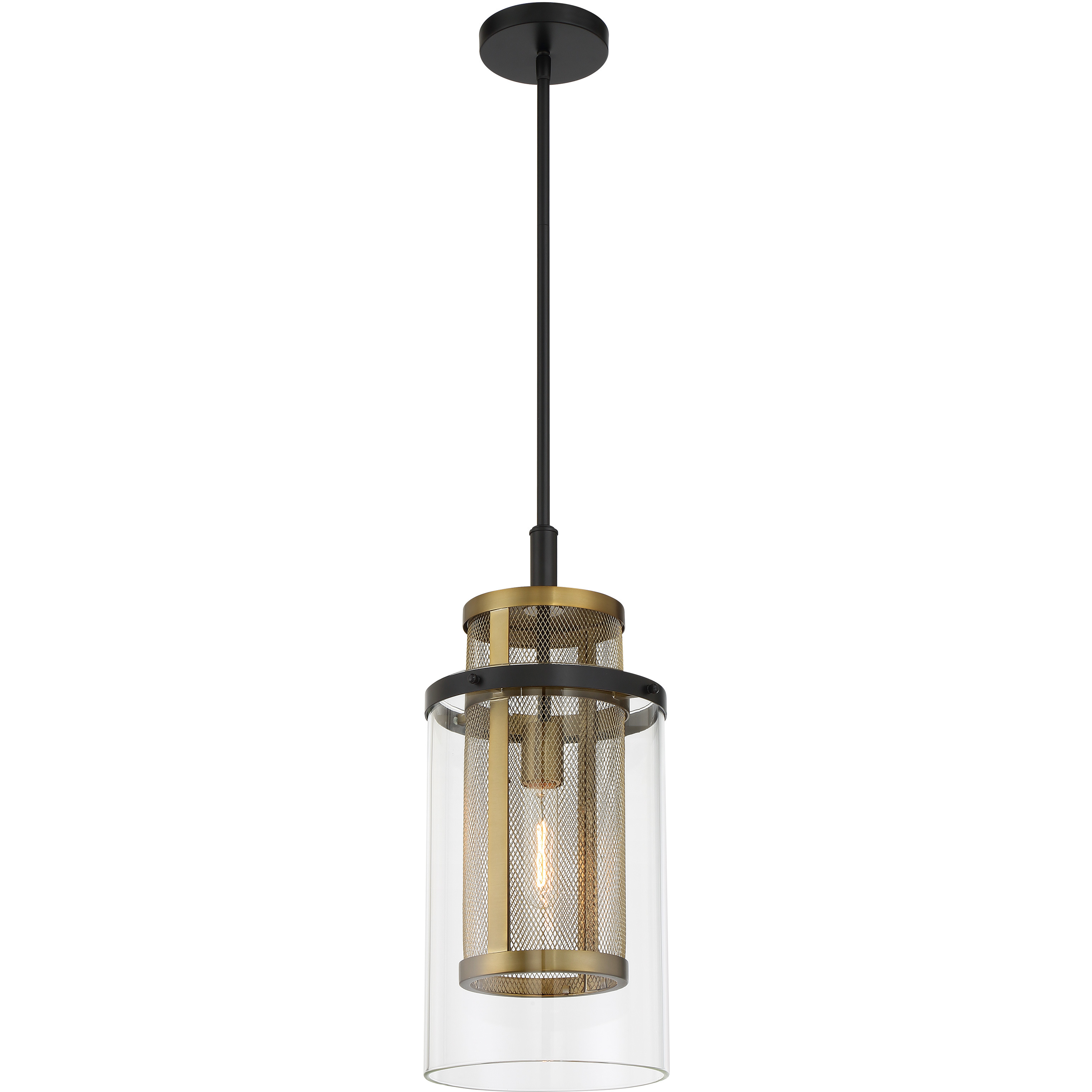 Soho 1 Light 9.5 inch Coal And Soft Brass Mini Pendant Ceiling Light