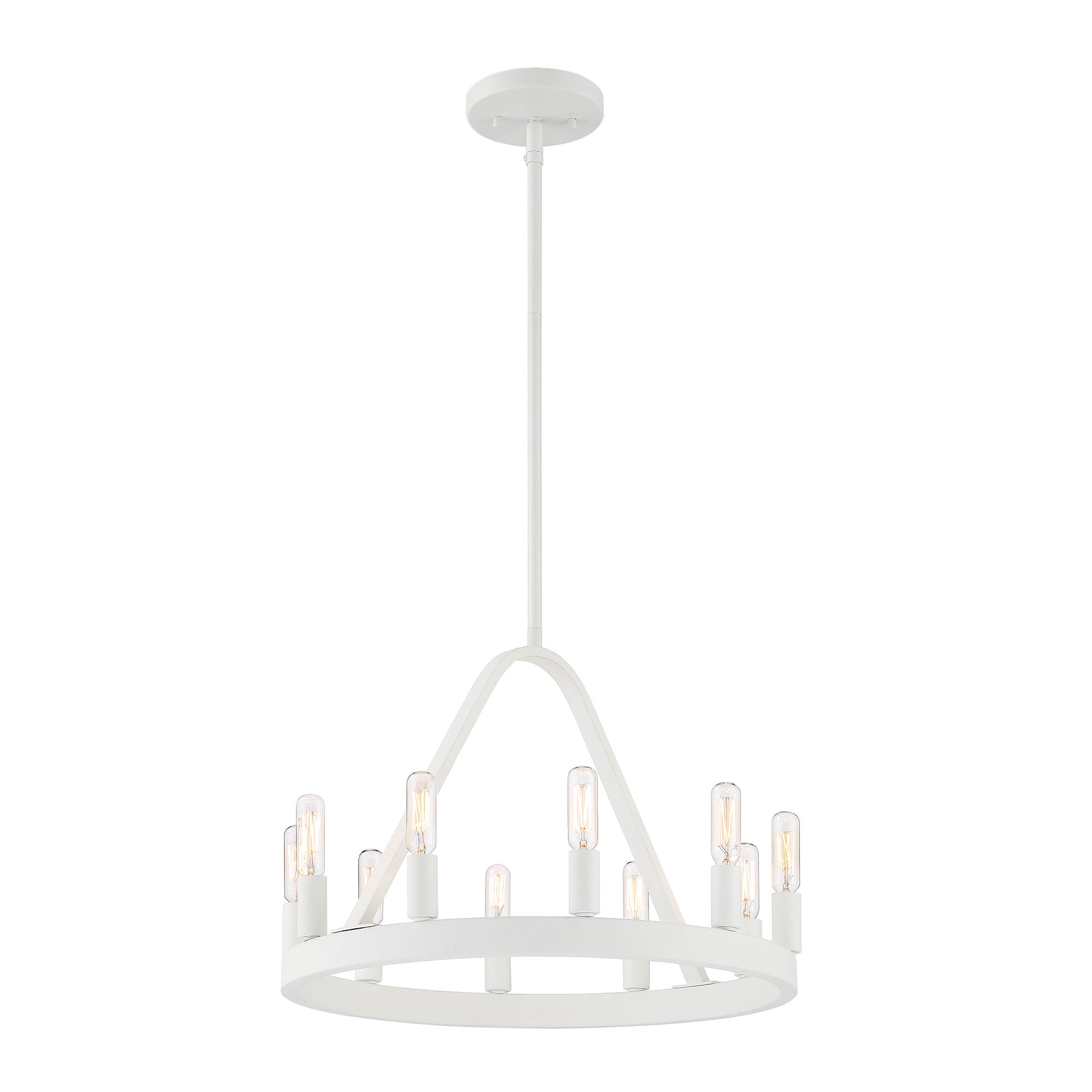 Carousel 10 Light 18 inch Matte White Chandelier Ceiling Light