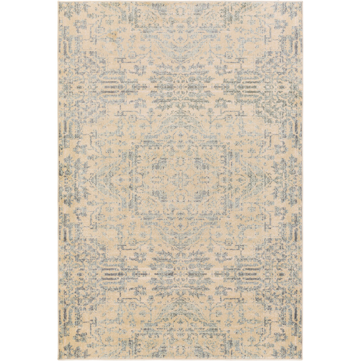 Serene 35 X 22 inch Neutral and Brown Area Rug, Polyester and Polypropylene