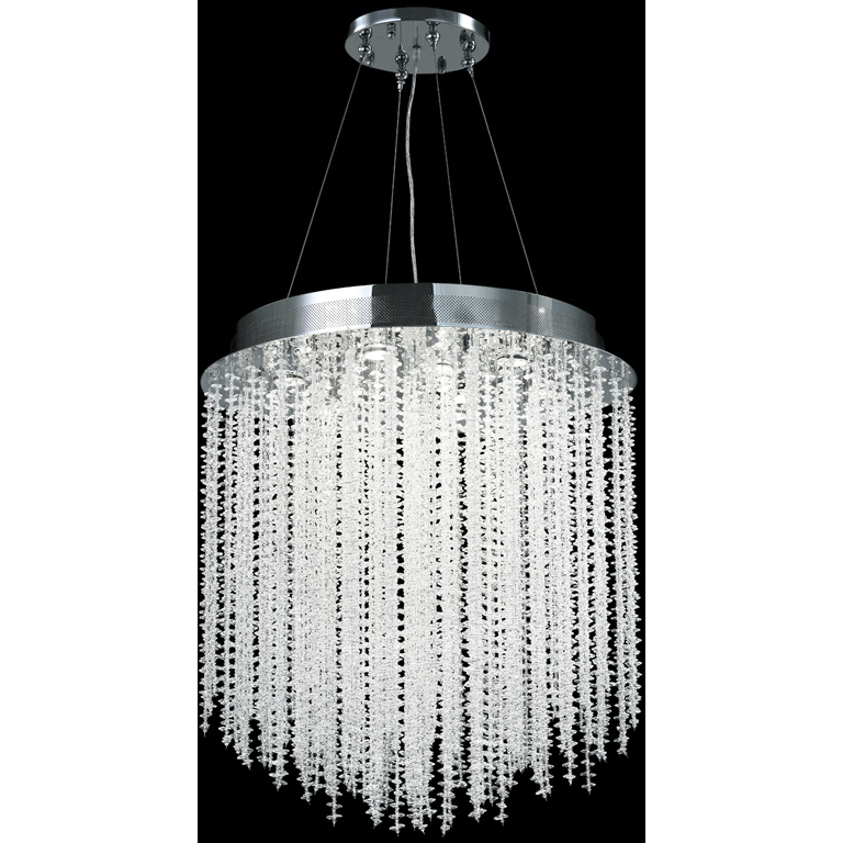 Continental Fashion 9 Light 28 inch Silver Chandelier Ceiling Light