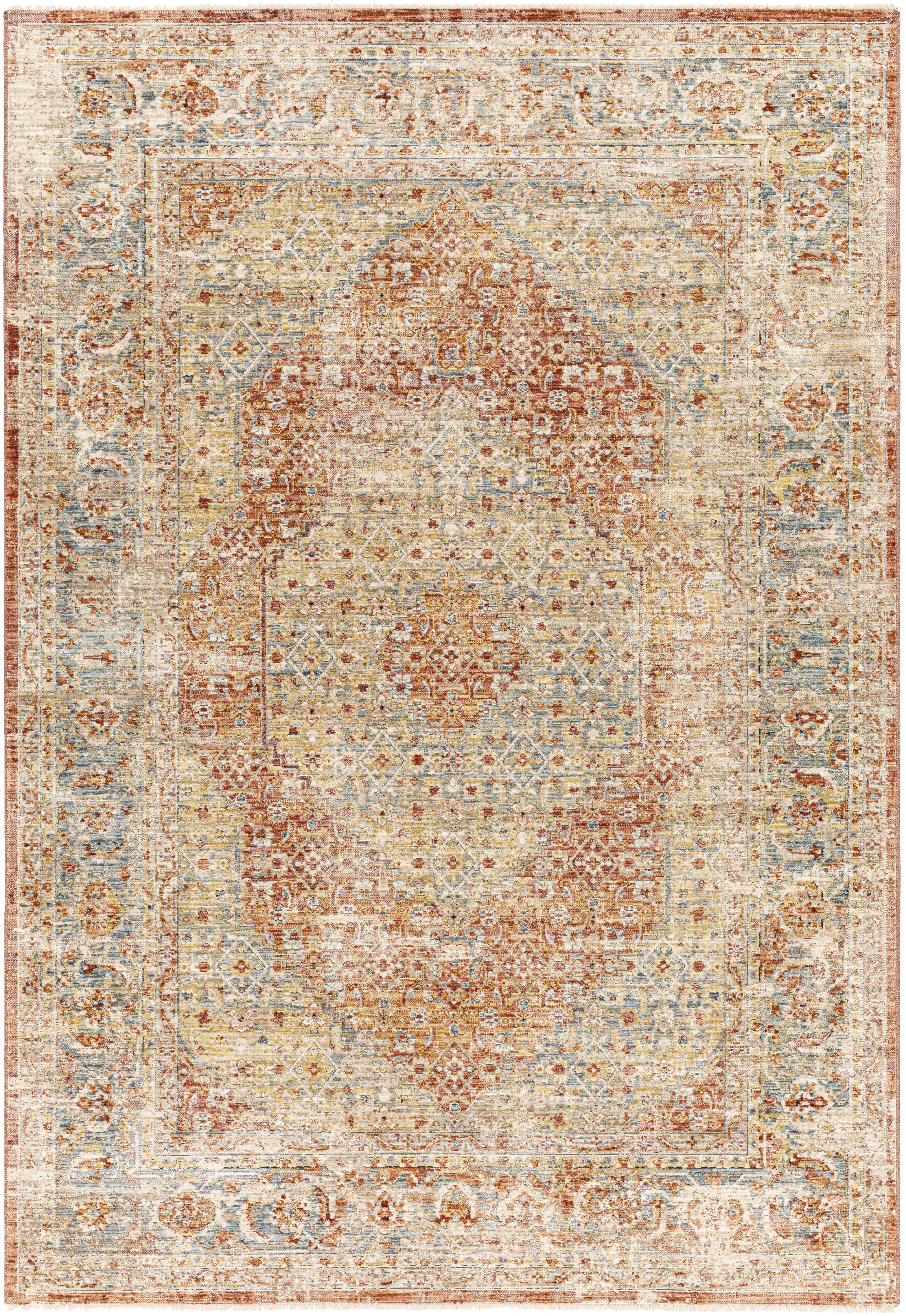 Aspendos 36 X 24 inch Brick Red Rug, Rectangle