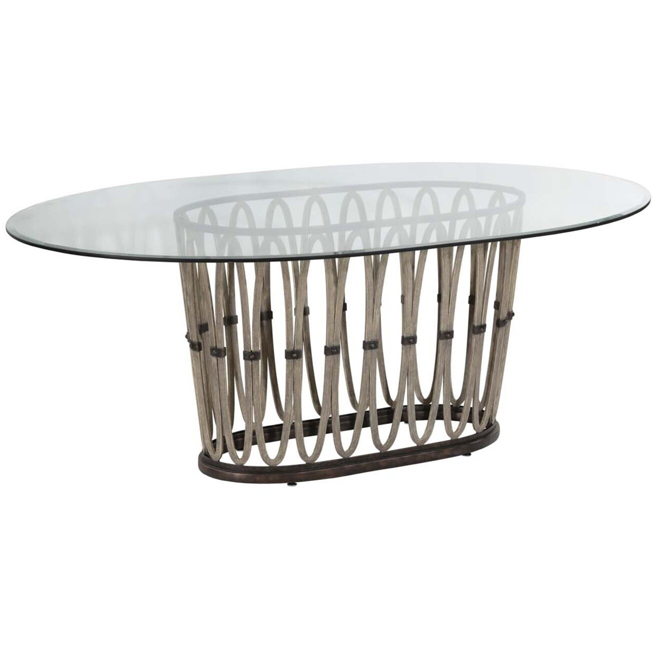Belmont 78 X 46 inch Florence Gold Dining Table, Oval Dining Table