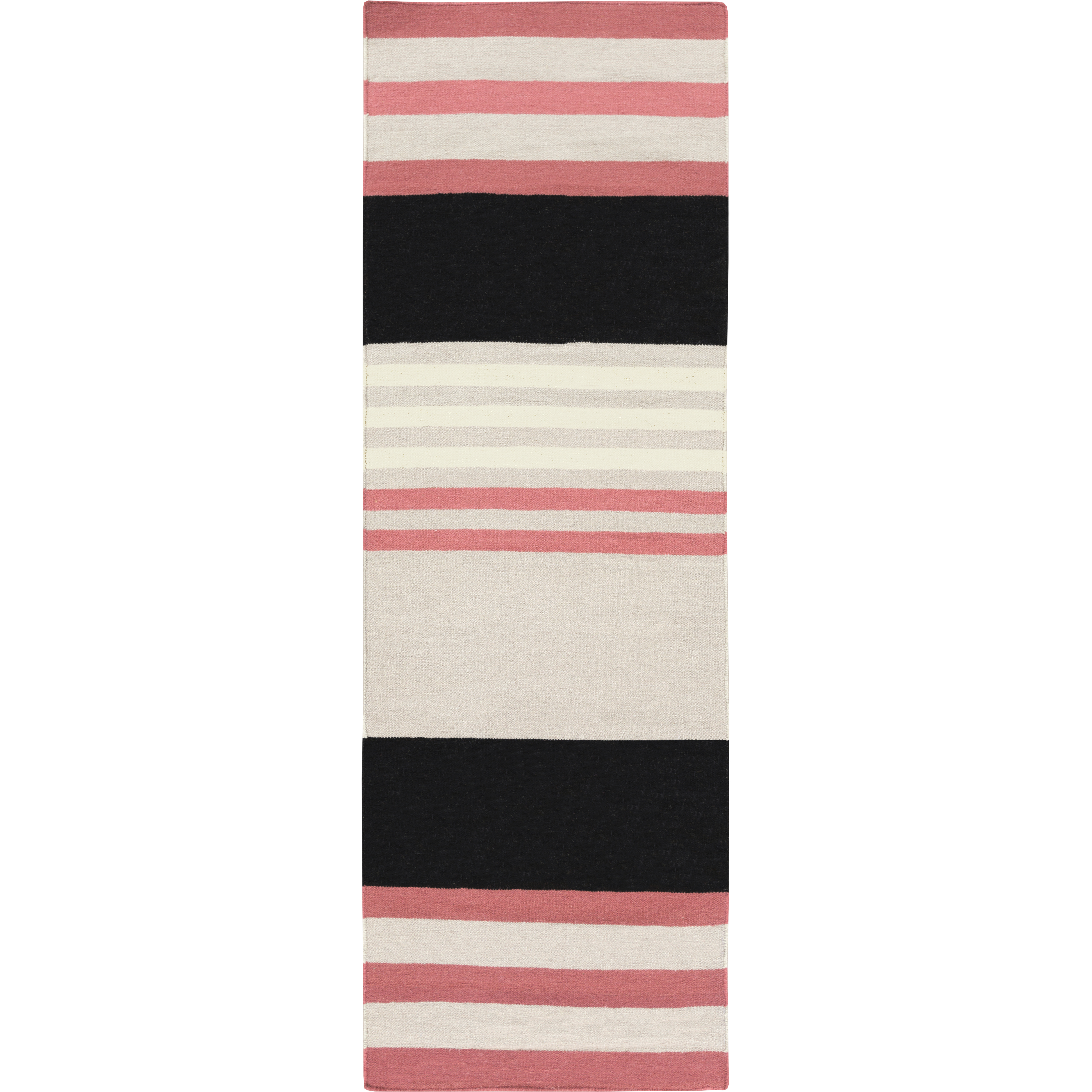 Sheffield Market 96 X 30 inch Coral, Black, Light Gray, Butter Rug