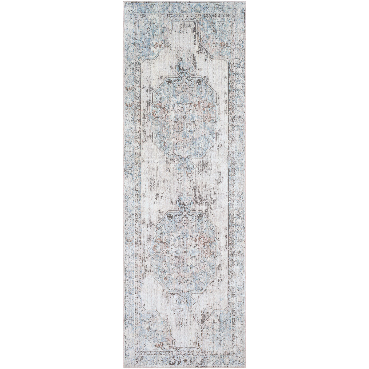 Magnolia 35 X 24 inch Sky Blue/Bright Blue/Medium Gray/Charcoal/Camel Rugs, Rectangle