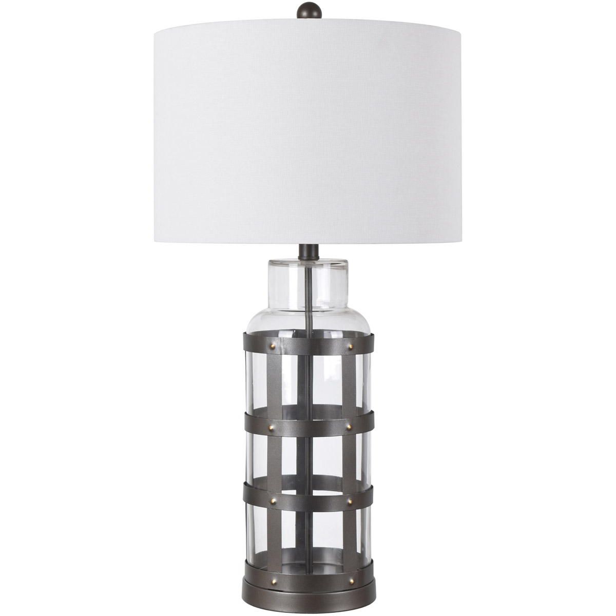Evolution 29 inch 150 watt Black and Clear Table Lamp Portable Light