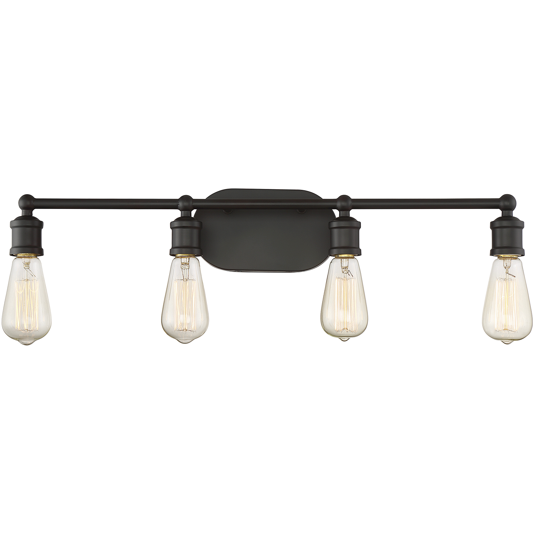 Industrial 4 Light 27 inch Oil Rubbed Bronze Bathroom Vanity Light Wall Light