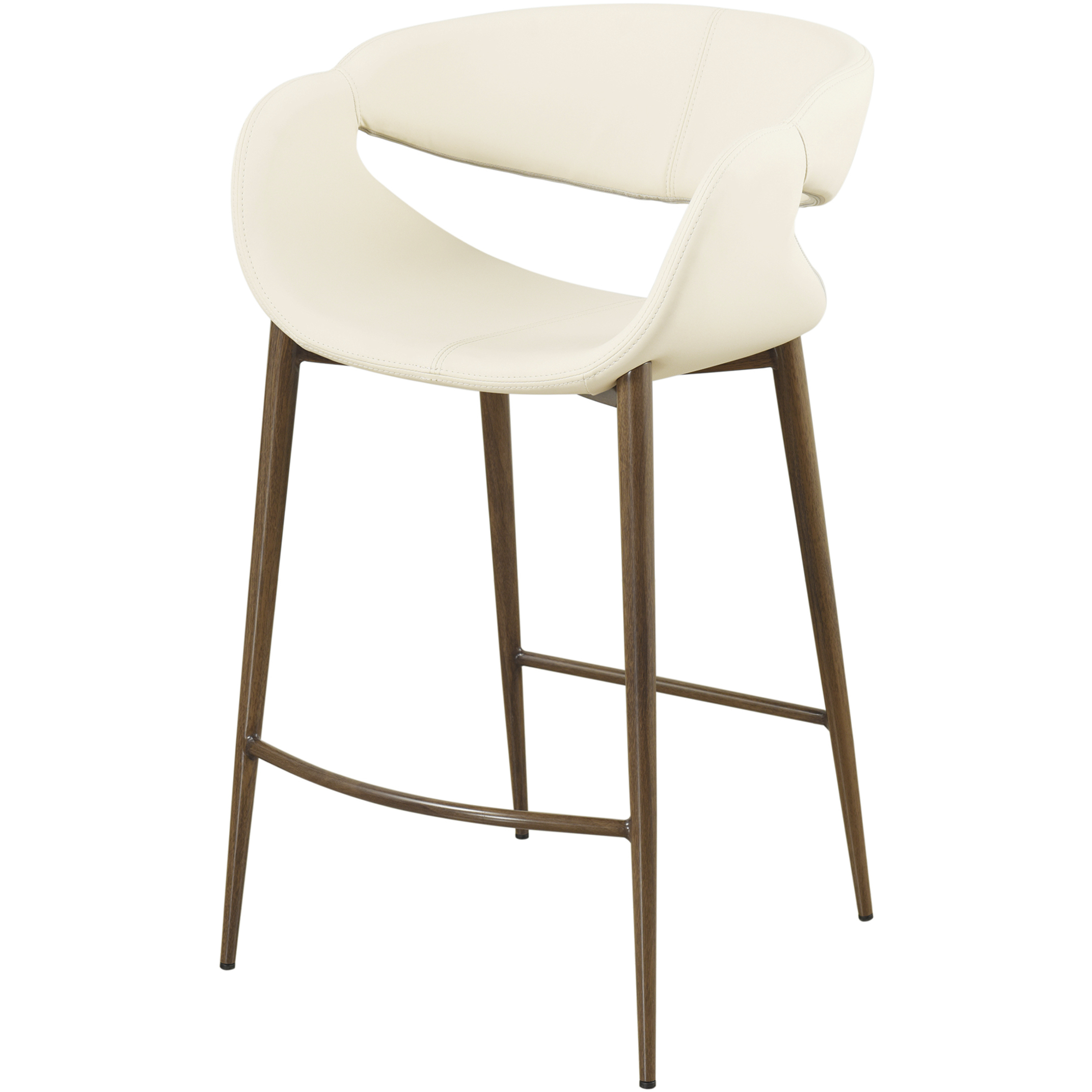Joshua 35.4 inch Walnut and Cream Counter Stool