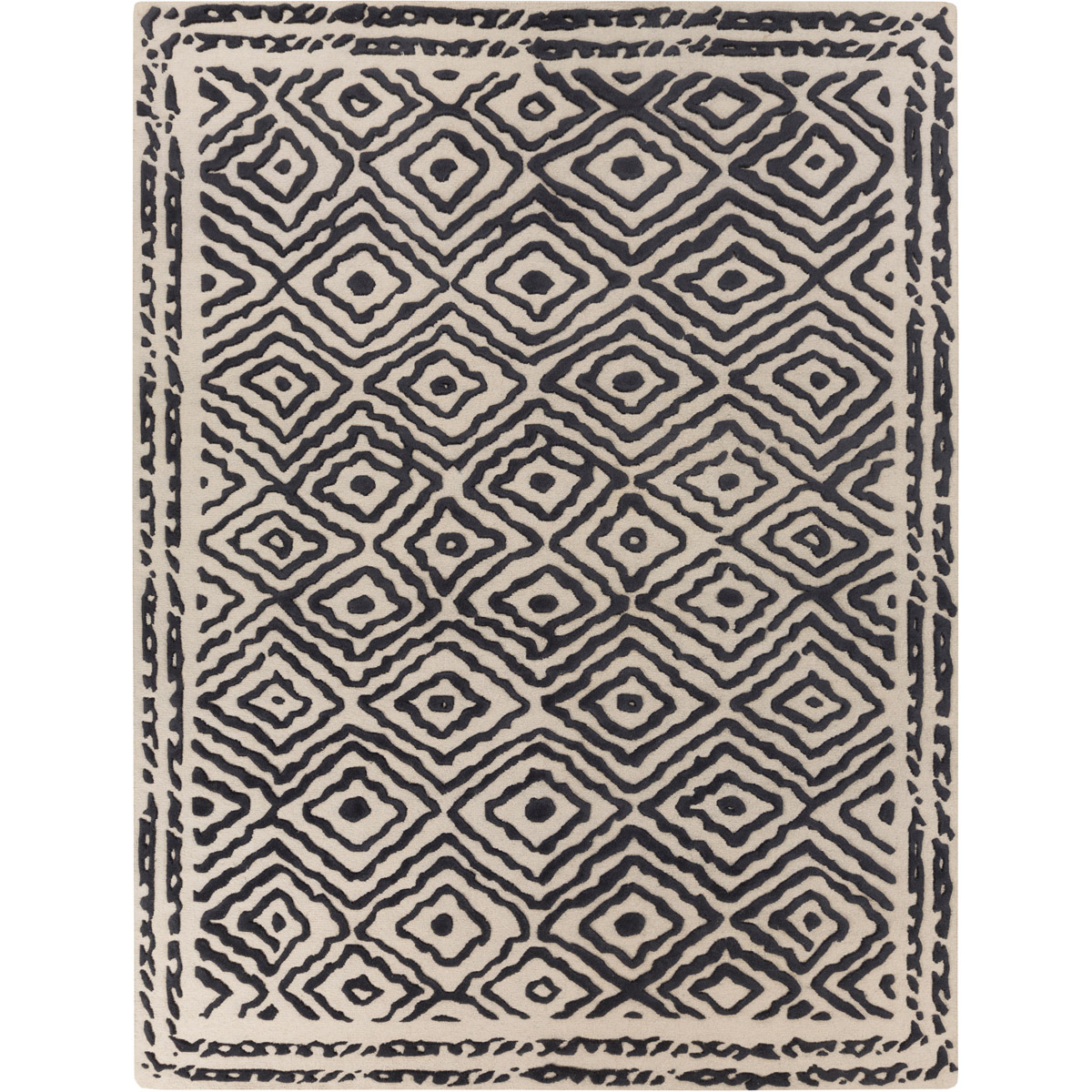 Atlas 63 X 39 inch Charcoal, Beige Rug