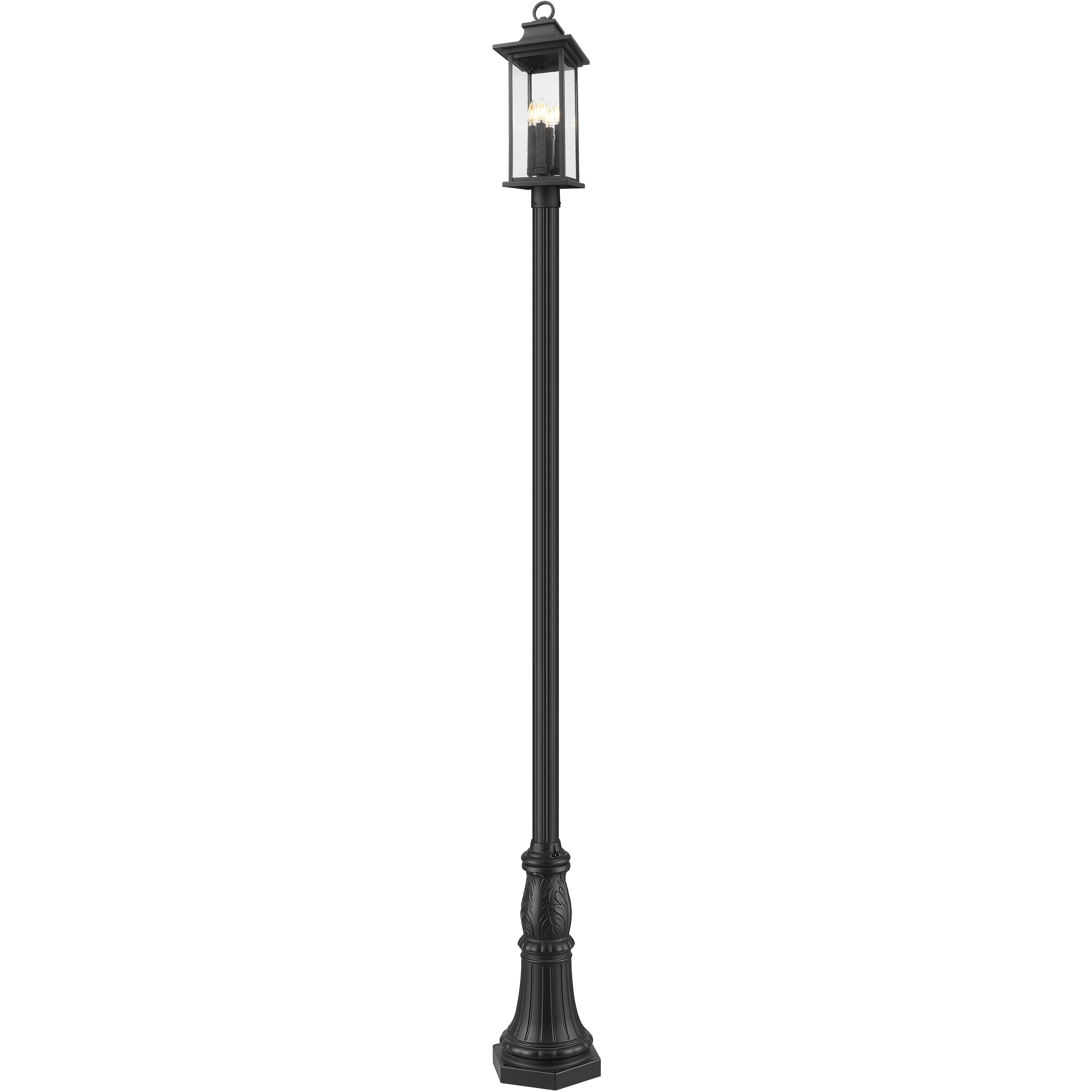 Tiberius 4 Light 119.25 inch Black Outdoor Post Mounted Fixture