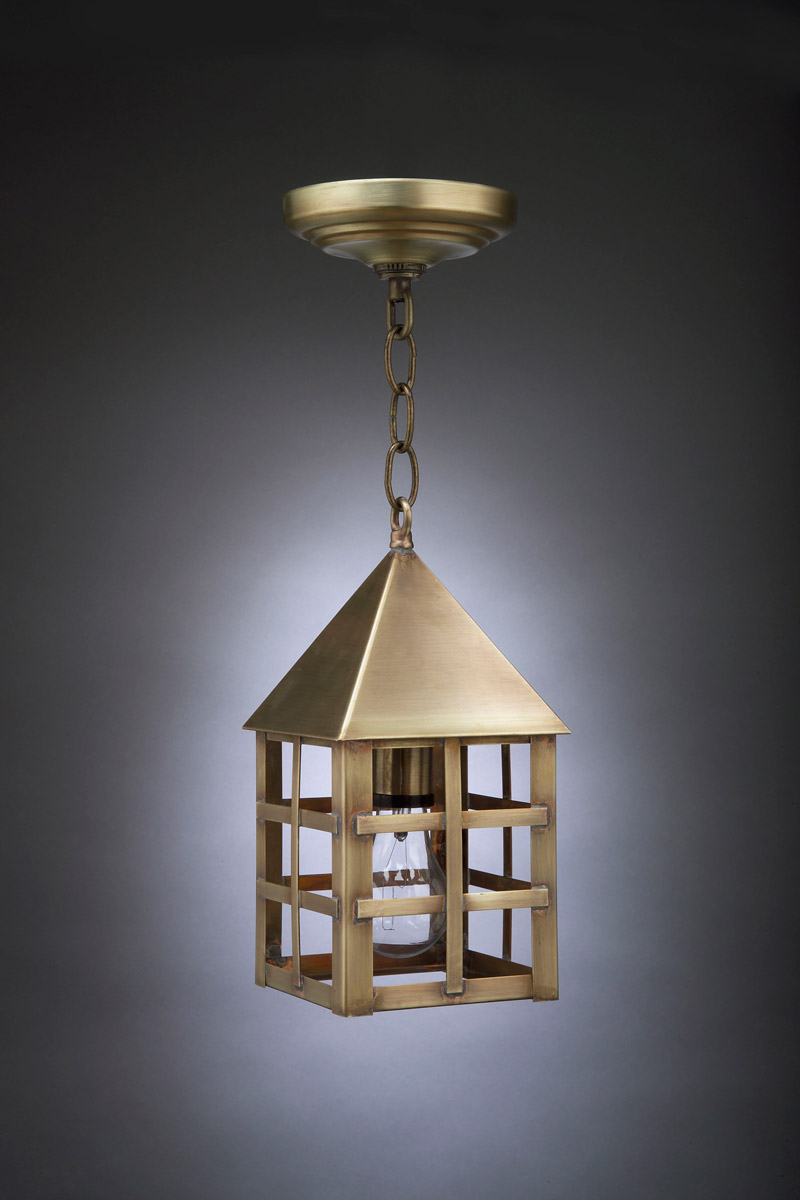 York 1 Light 5 inch Antique Copper Hanging Lantern Ceiling Light in Clear Glass
