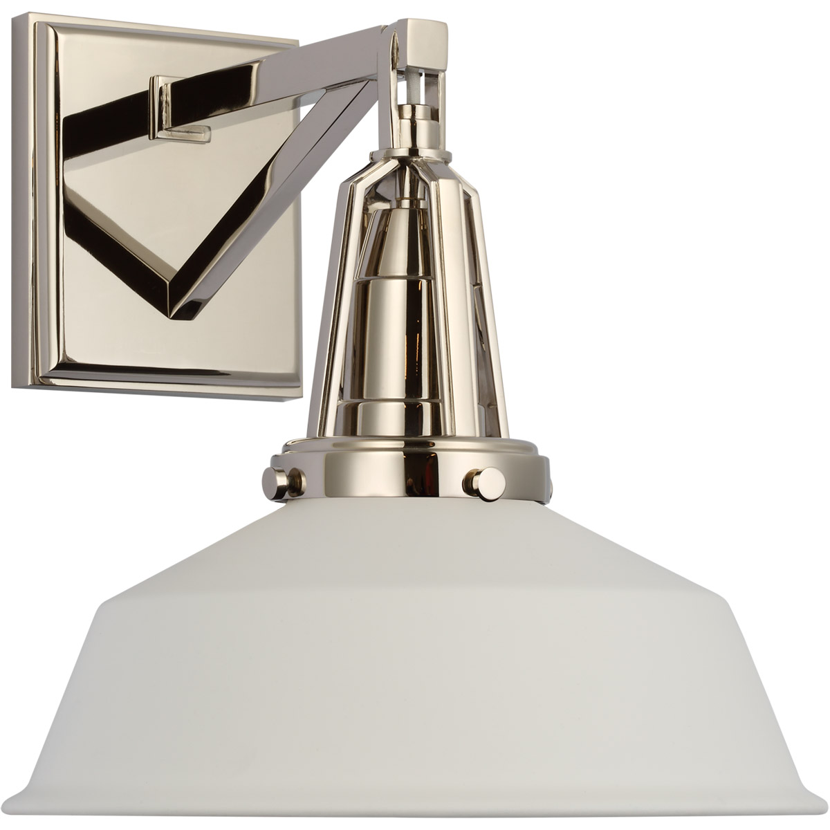 Chapman & Myers Layton LED 10 inch Polished Nickel Sconce Wall Light in Matte White